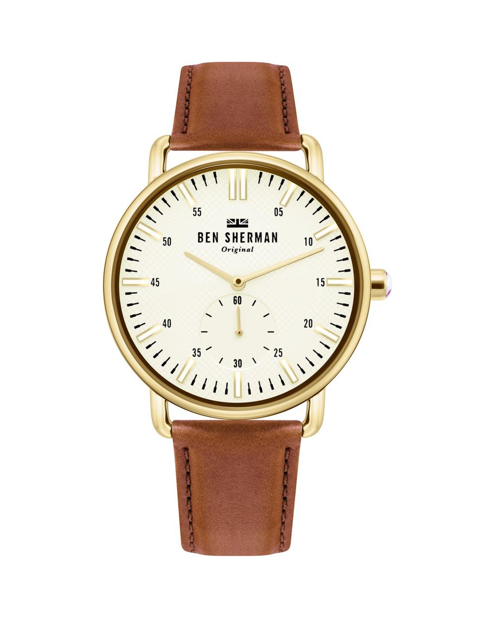 V539-BSWB033TGAC-202506160115-00 Ben Sherman Men's Brown Leather Watch - One Size - Image 1