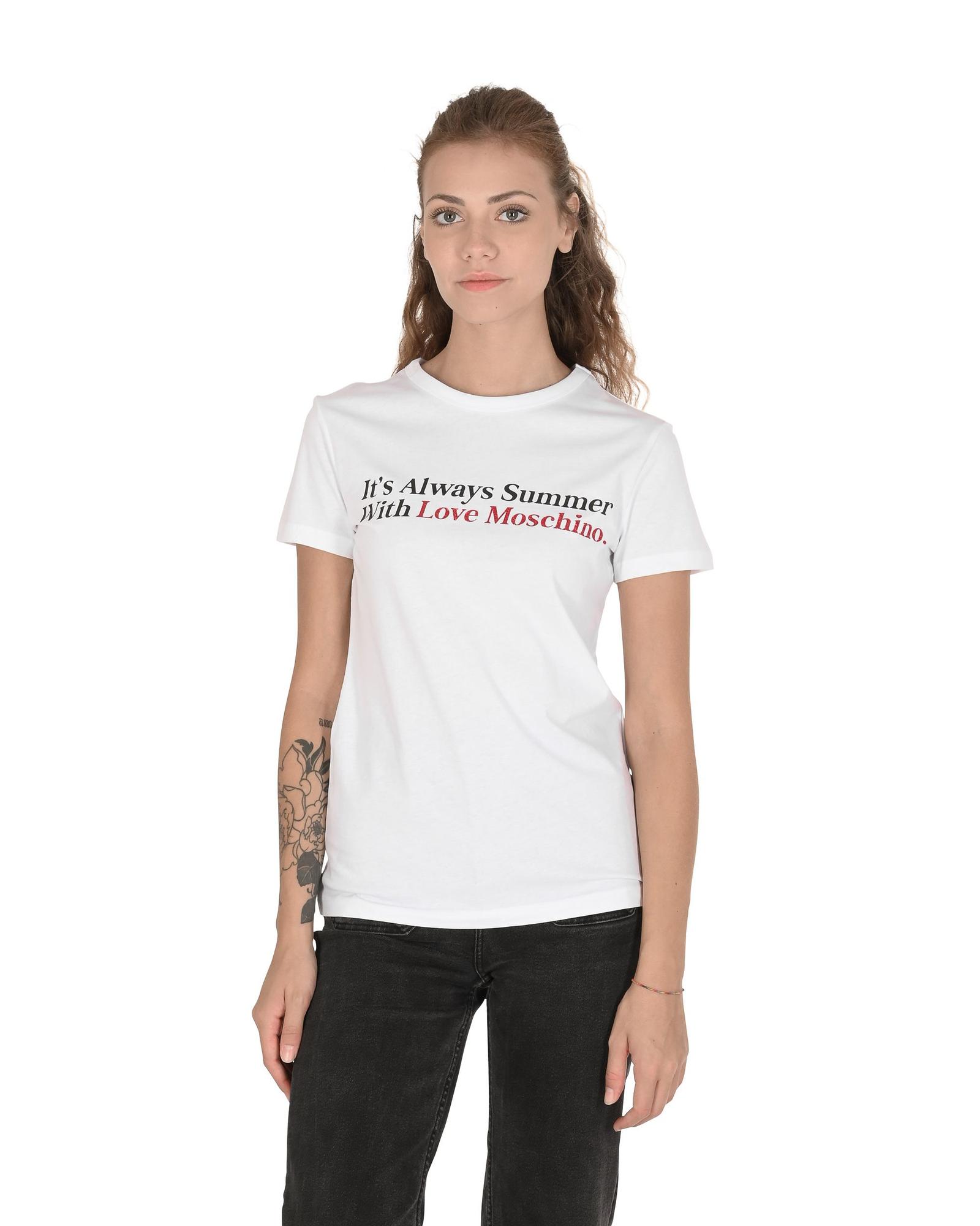 V539-BTB106935-202506160150-00 Love Moschino Women's It's Always Summer With Love Moschino T-Shirt - 44 IT - Image 1