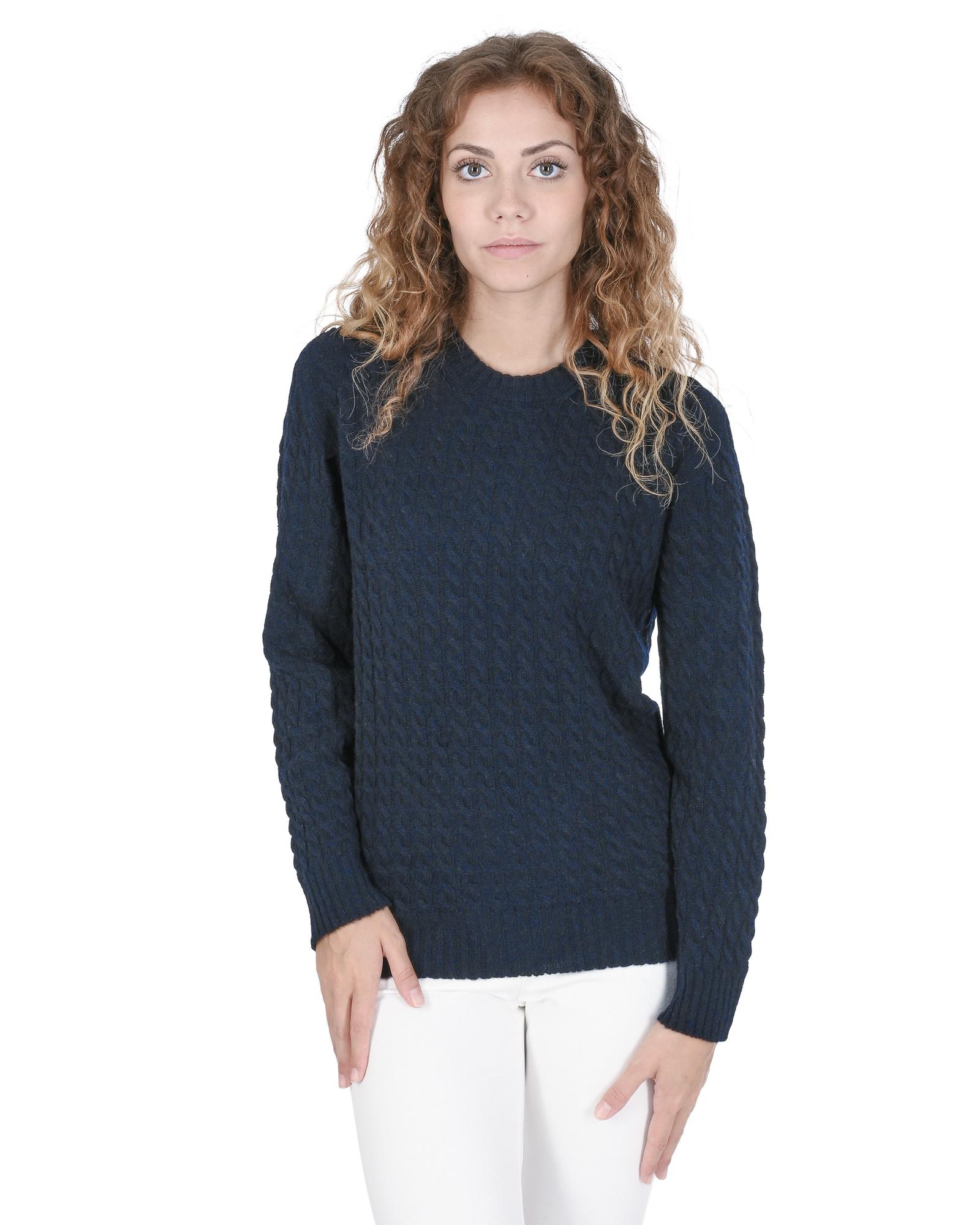 V539-BTB107872-176262-00 Crown of Edinburgh Cashmere Women's Cashmere Round Neck Womens Sweater in Navy blue - 46 EU - Image 1