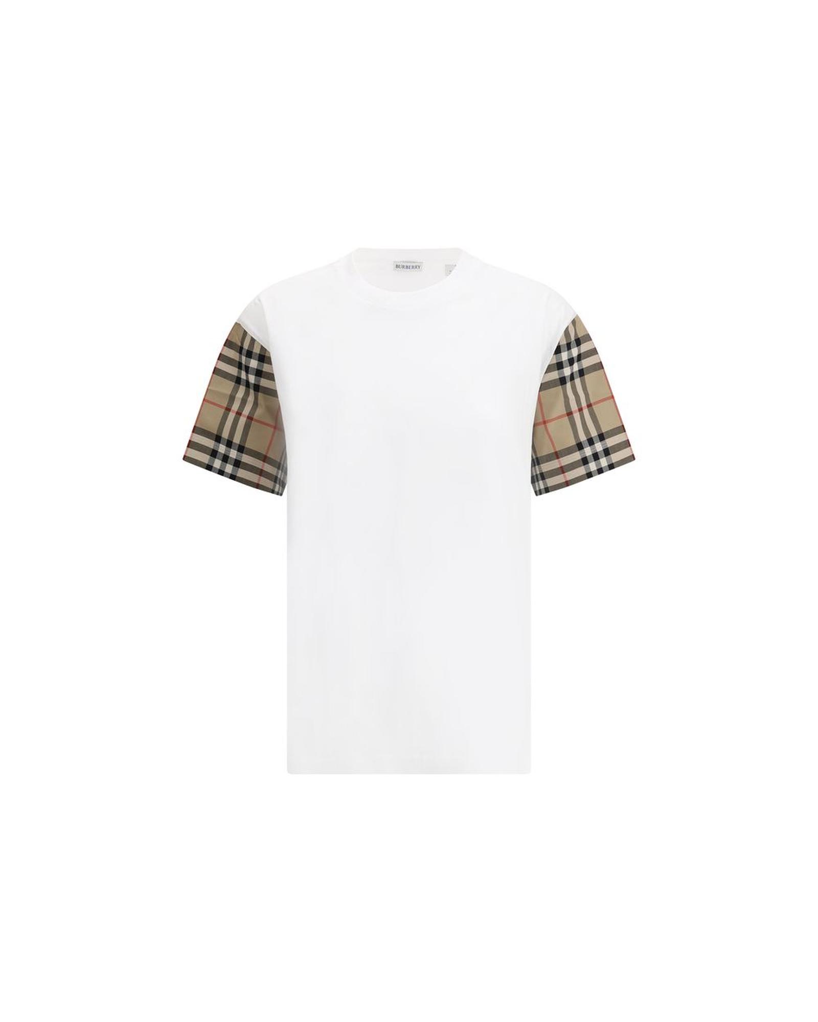 V539-BU-8073029A1464-M-202508301125-00 Burberry Women's Check Archive Sleeve T-shirt - M - Image 1