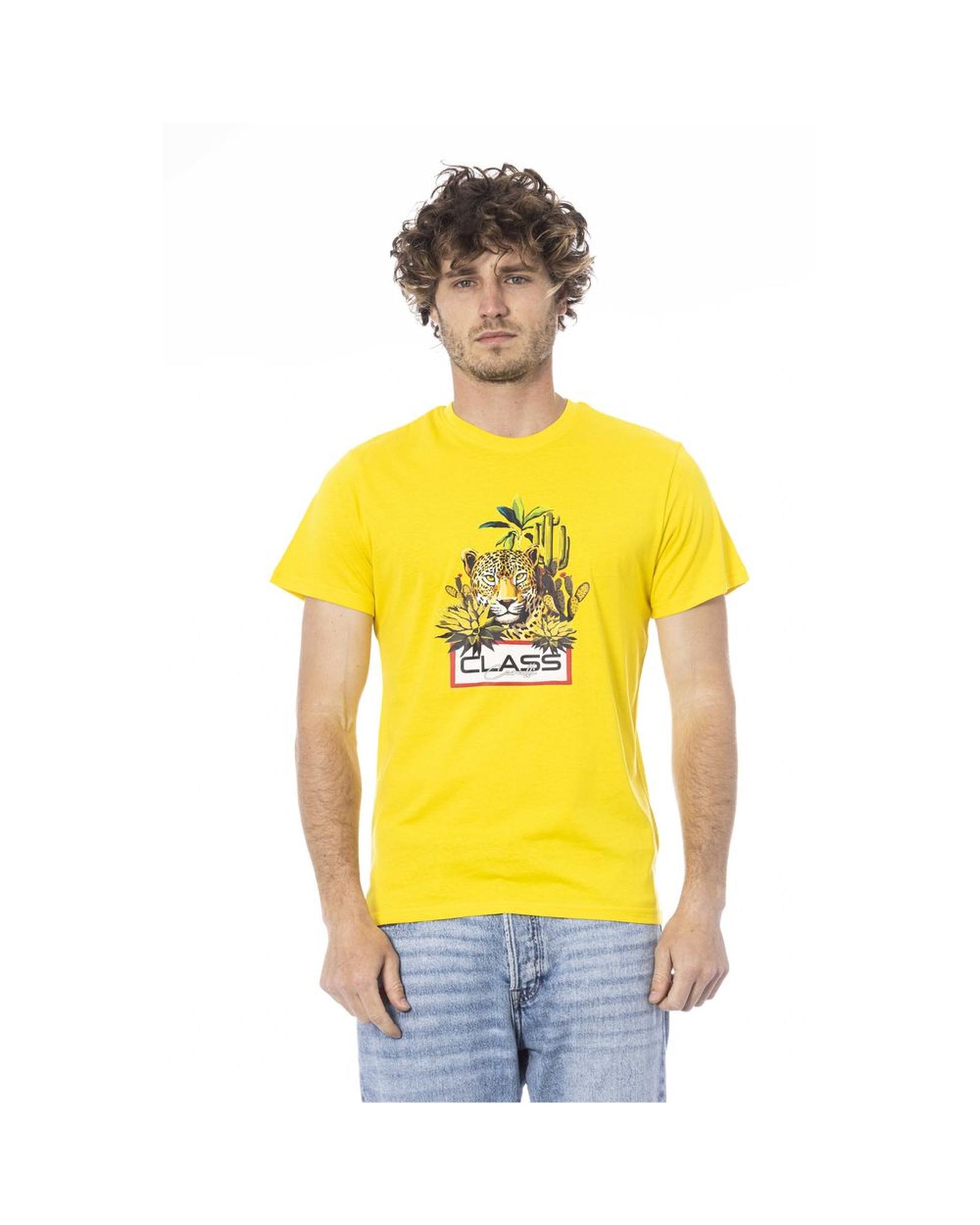V539-CA-24339-M-202506160716-00 Cavalli Class Men's Yellow Cotton T-Shirt - M - Image 1