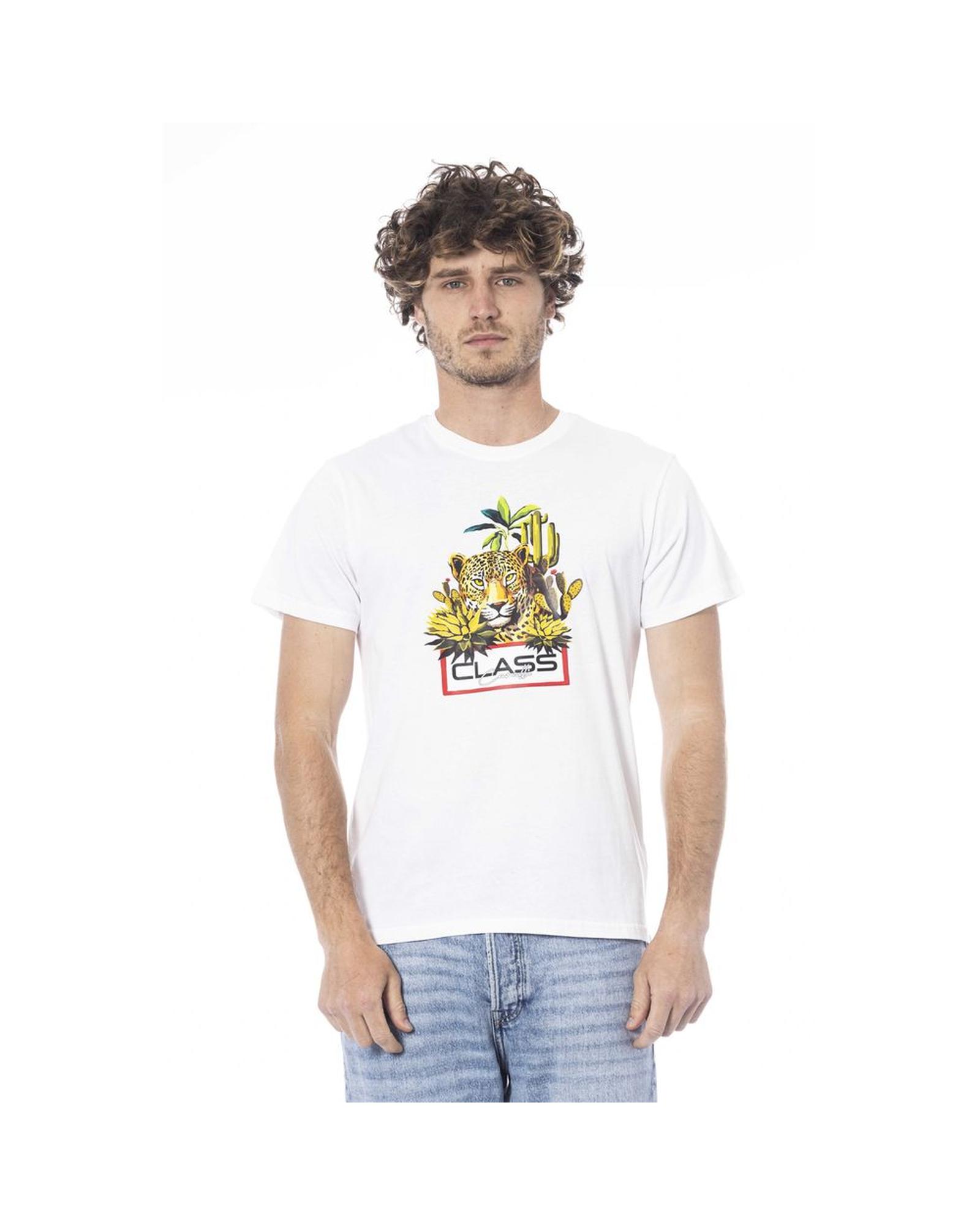 V539-CA-24341-L-202506160717-00 Cavalli Class Men's White Cotton T-Shirt - L - Image 1