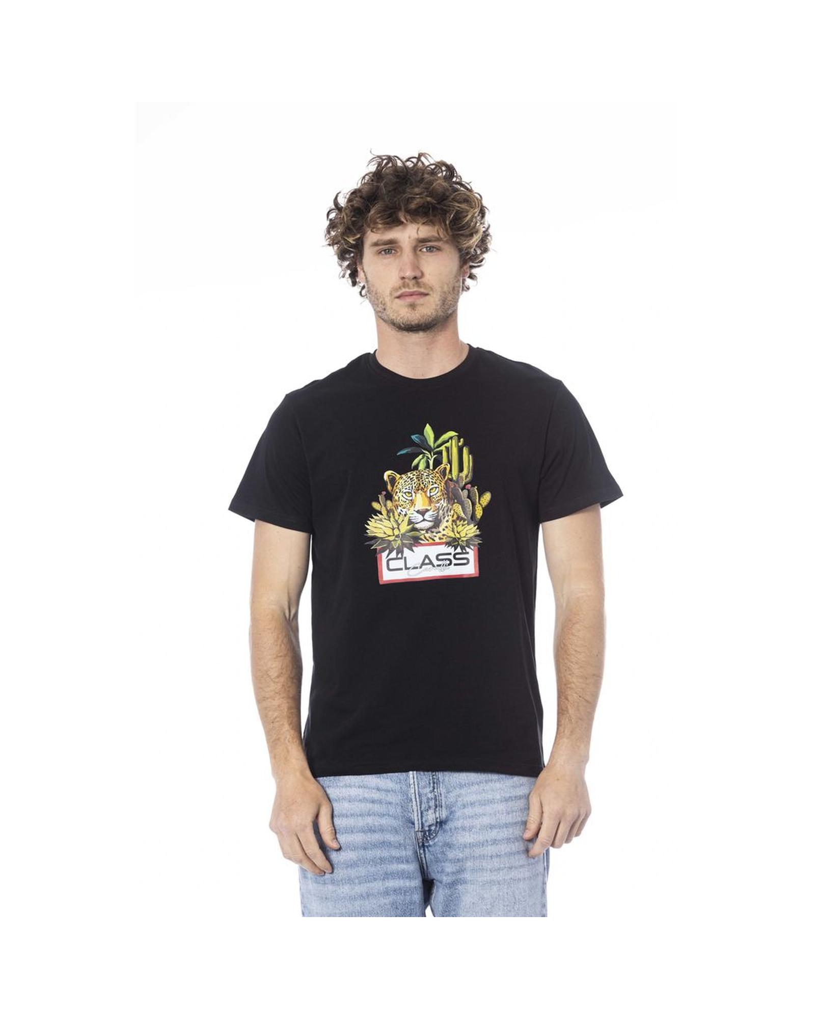 V539-CA-24342-L-202506160717-00 Cavalli Class Men's Black Cotton T-Shirt - L - Image 1