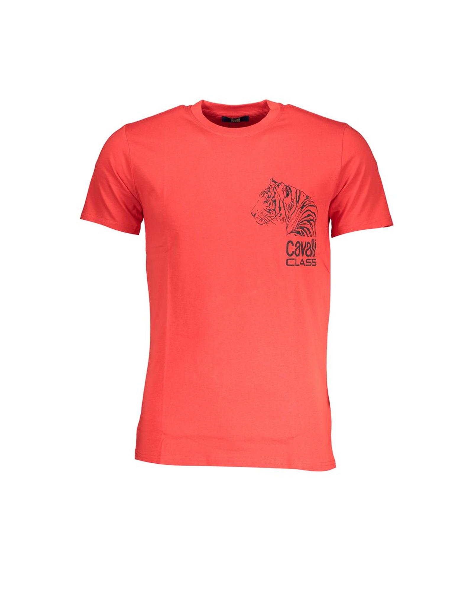 V539-CA-28469-M-202506160912-00 Cavalli Class Men's Red Cotton T-Shirt - M - Image 1