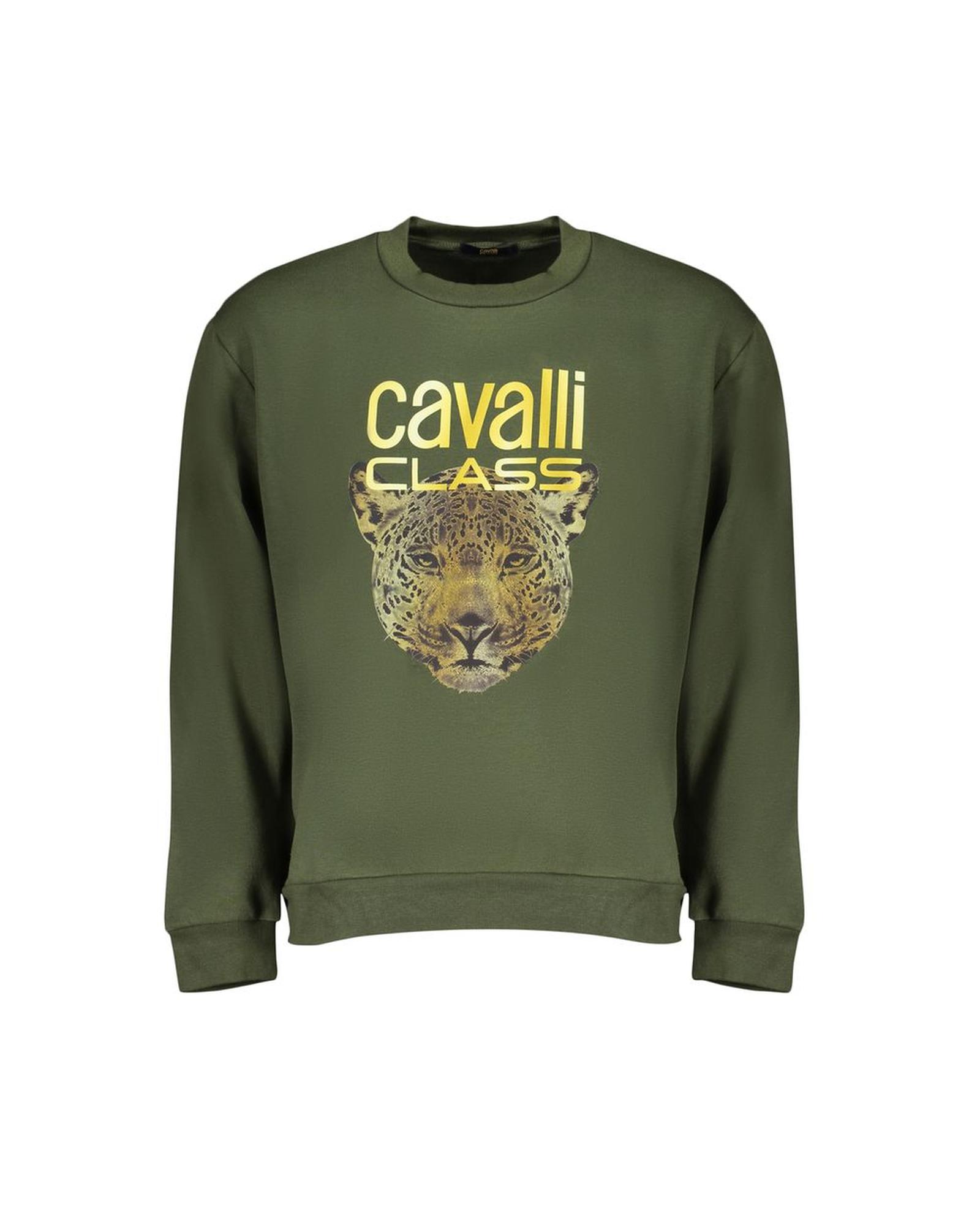 V539-CA-28864-M-202506161220-00 Cavalli Class Men's Green Cotton Sweater - M - Image 1