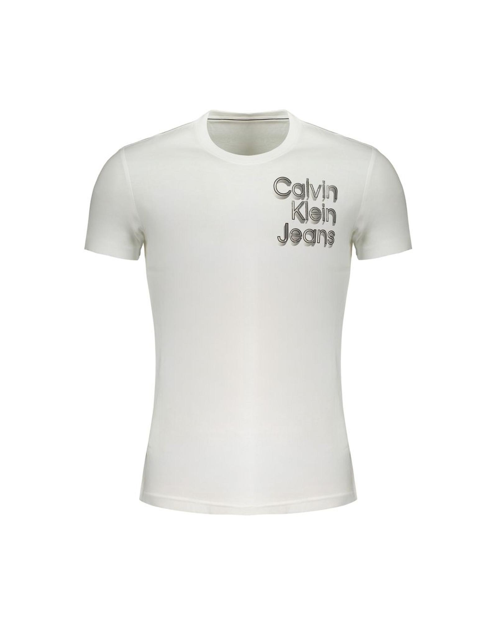 V539-CA-31337-XL-202506161235-00 Calvin Klein Men's White Cotton T-Shirt - XL - Image 1