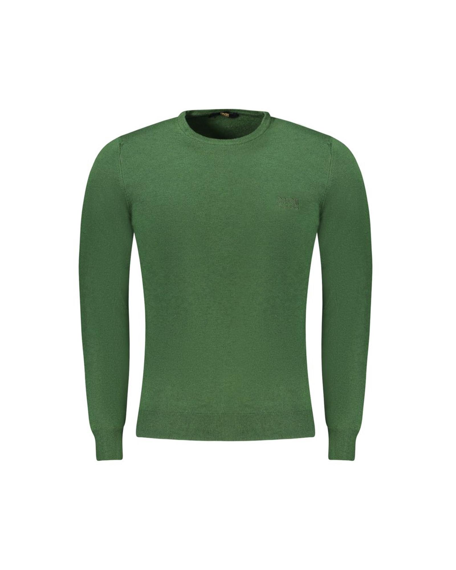 V539-CA-33474-L-202506161120-00 Cavalli Class Men's Green Polyester Sweater - L - Image 1