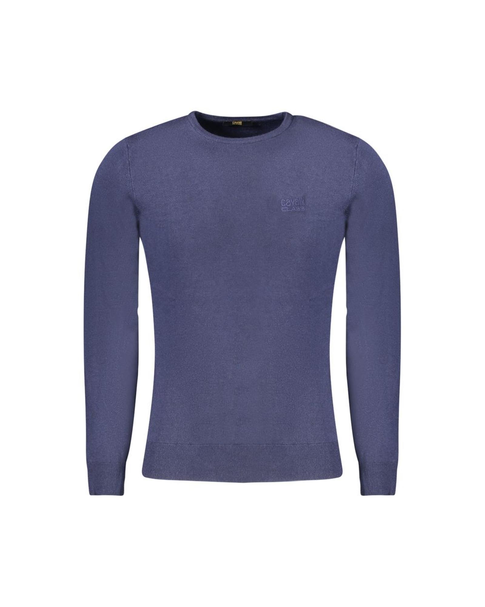 V539-CA-33477-XL-202506161126-00 Cavalli Class Men's Blue Polyester Sweater - XL - Image 1