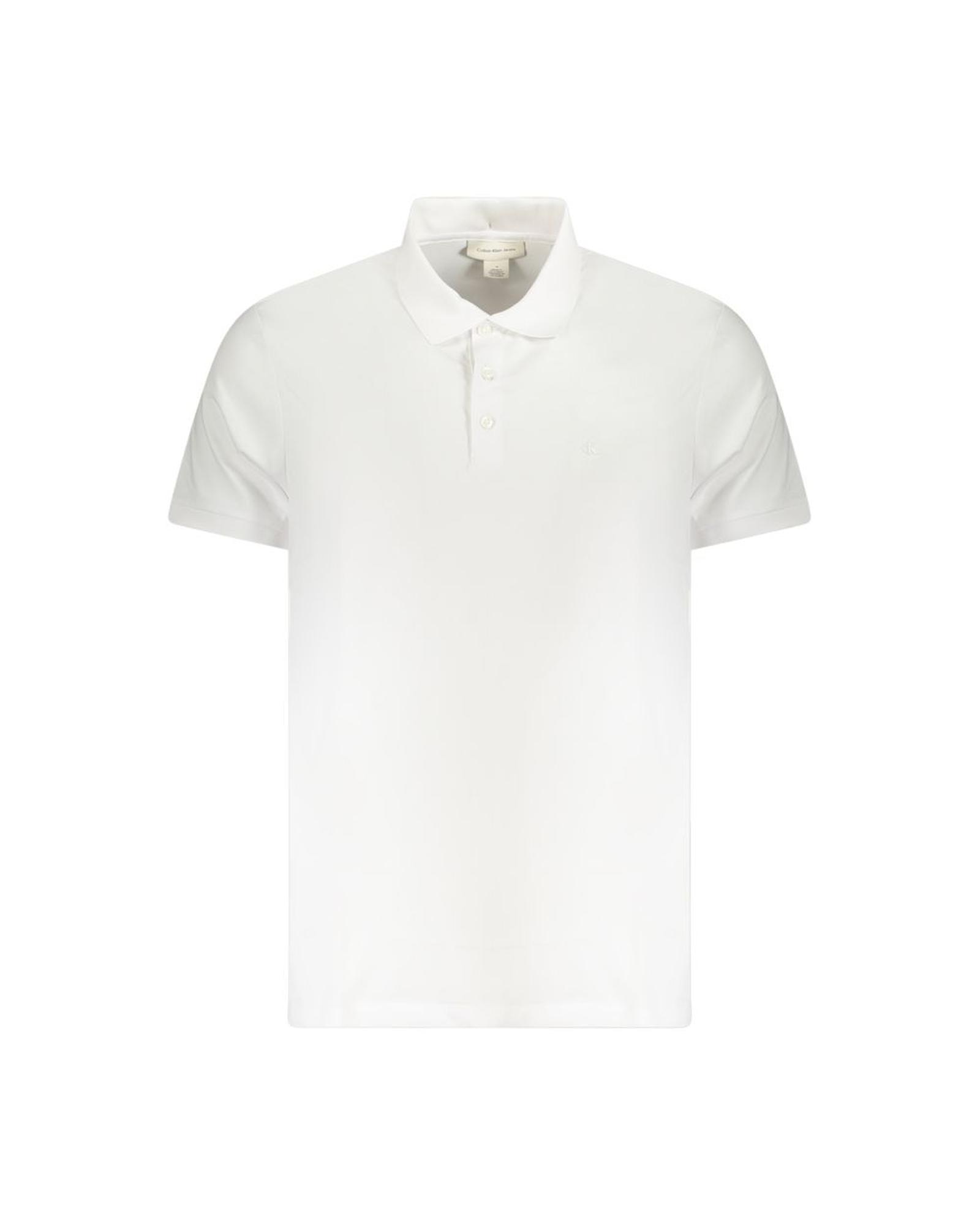 V539-CA-36277-S-202506161515-00 Calvin Klein Men's White Cotton Polo Shirt - S - Image 1