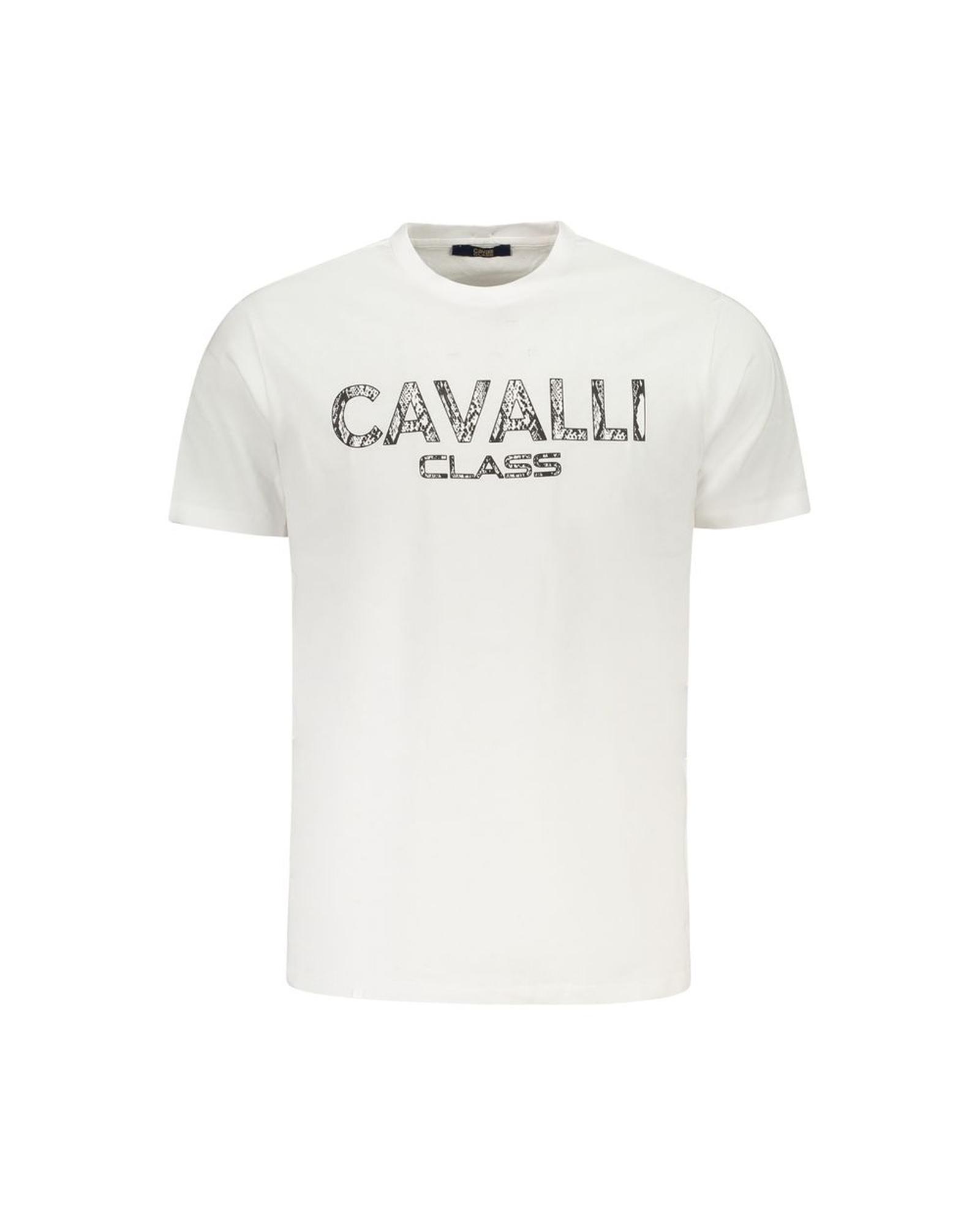 V539-CA-36636-XXL-202506161530-00 Cavalli Class Men's White Cotton T-Shirt - 2XL - Image 1