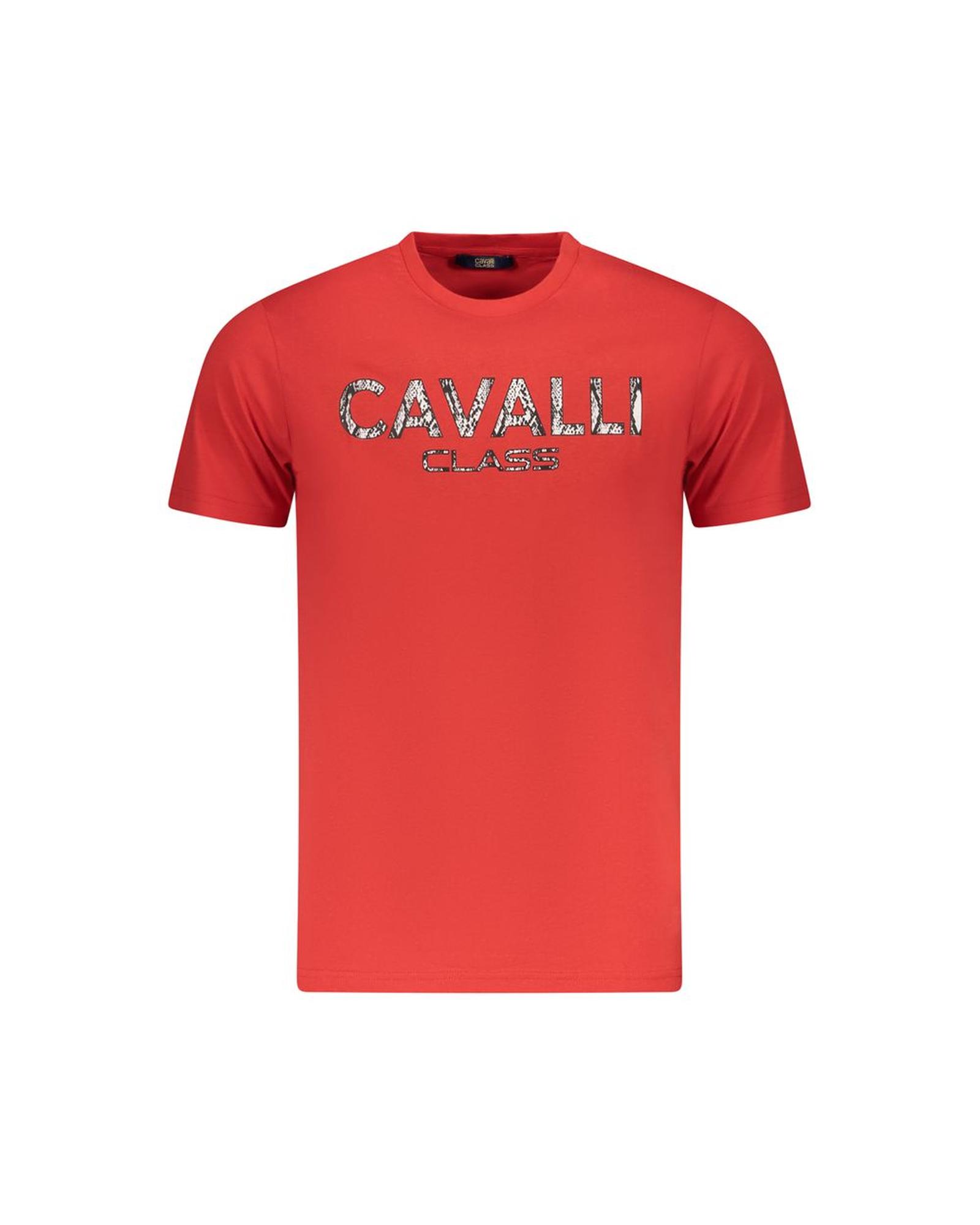 V539-CA-36639-L-202506161536-00 Cavalli Class Men's Red Cotton T-Shirt - L - Image 1