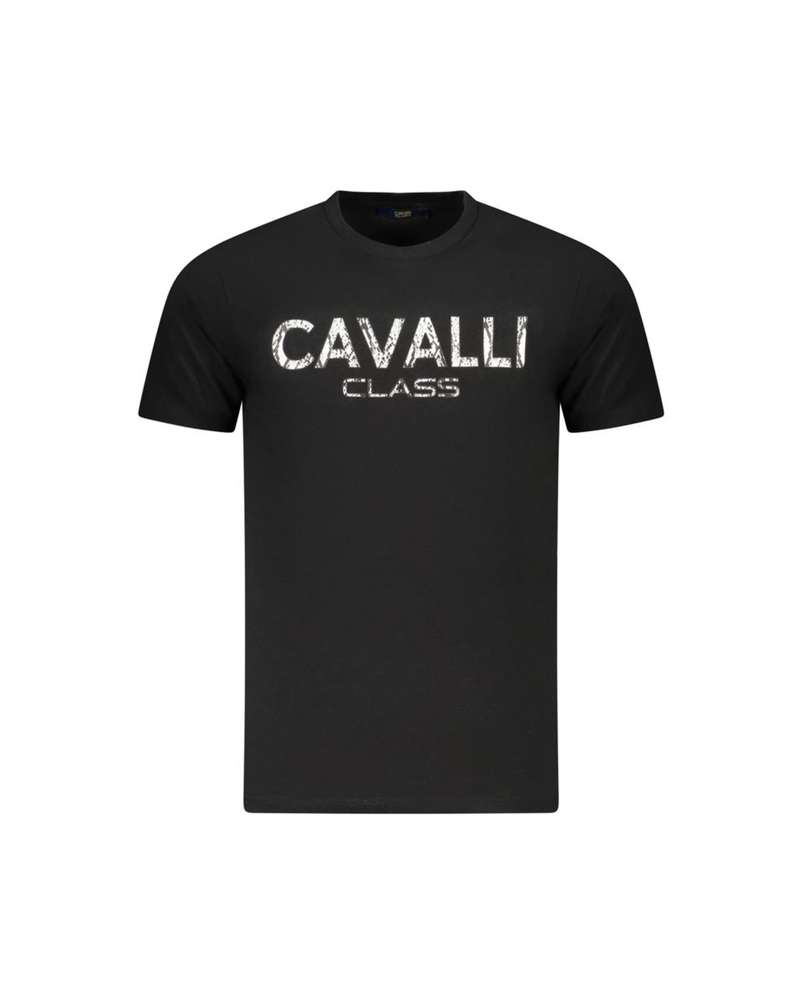 V539-CA-36640-L-202506161540-00 Cavalli Class Men's Black Cotton T-Shirt - L - Image 1
