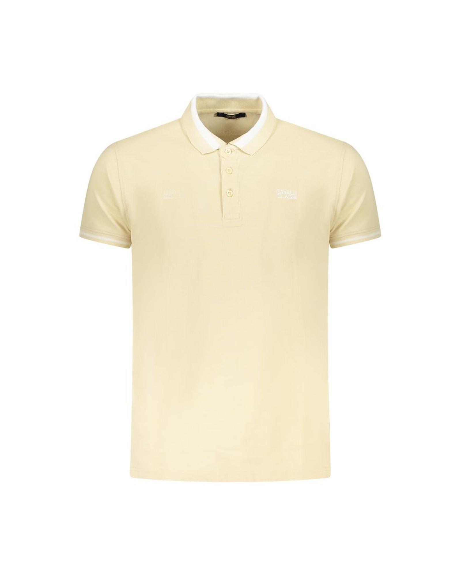 V539-CA-36641-L-202506161541-00 Cavalli Class Men's Beige Cotton Polo Shirt - L - Image 1