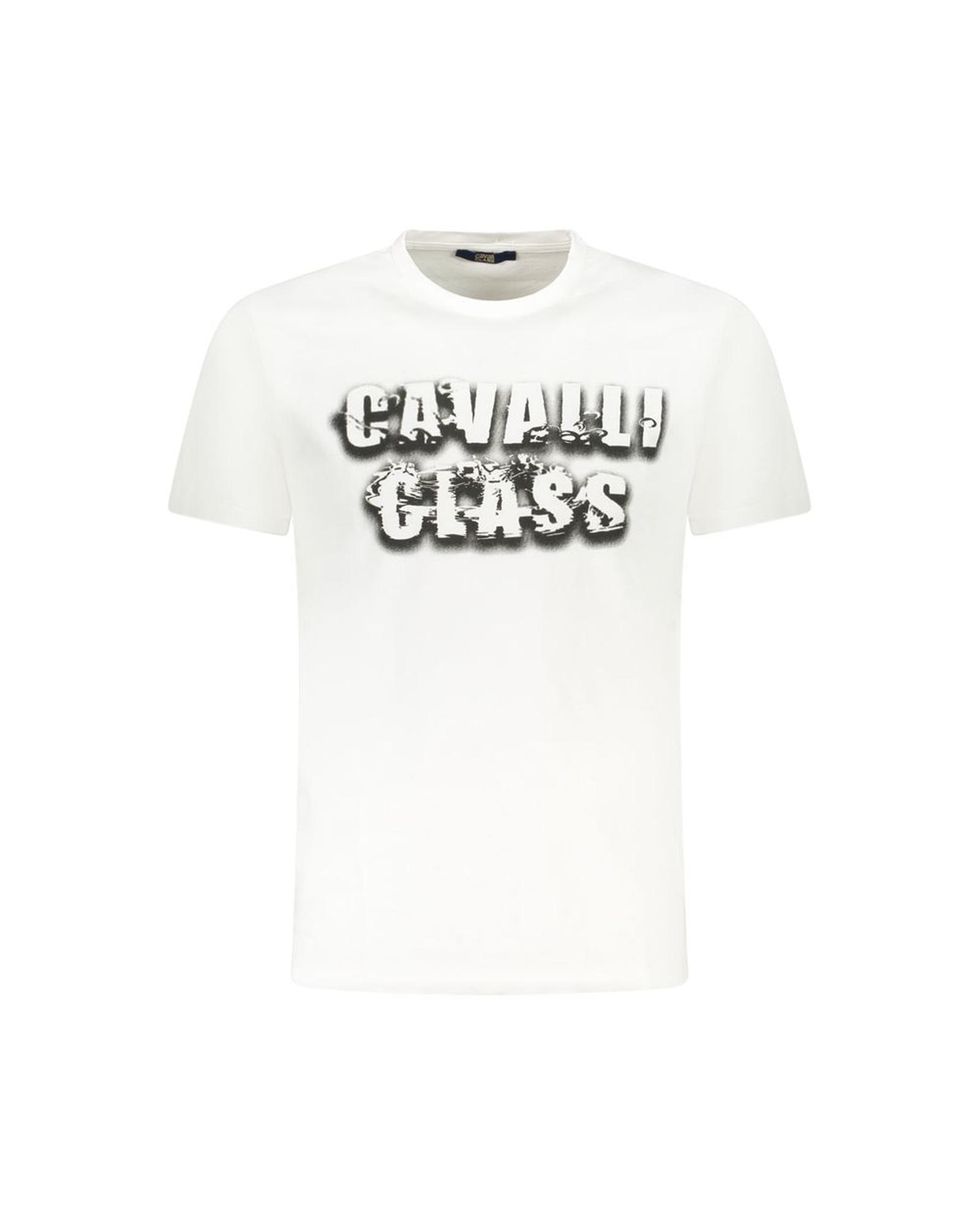 V539-CA-36645-L-202506161547-00 Cavalli Class Men's White Cotton T-Shirt - L - Image 1