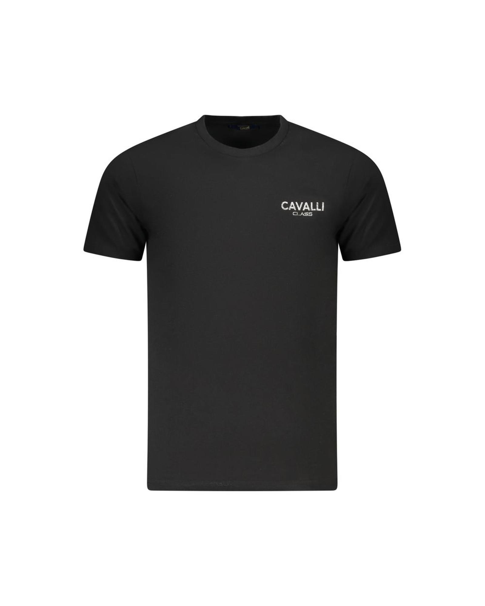 V539-CA-36646-L-202506161553-00 Cavalli Class Men's Black Cotton T-Shirt - L - Image 1