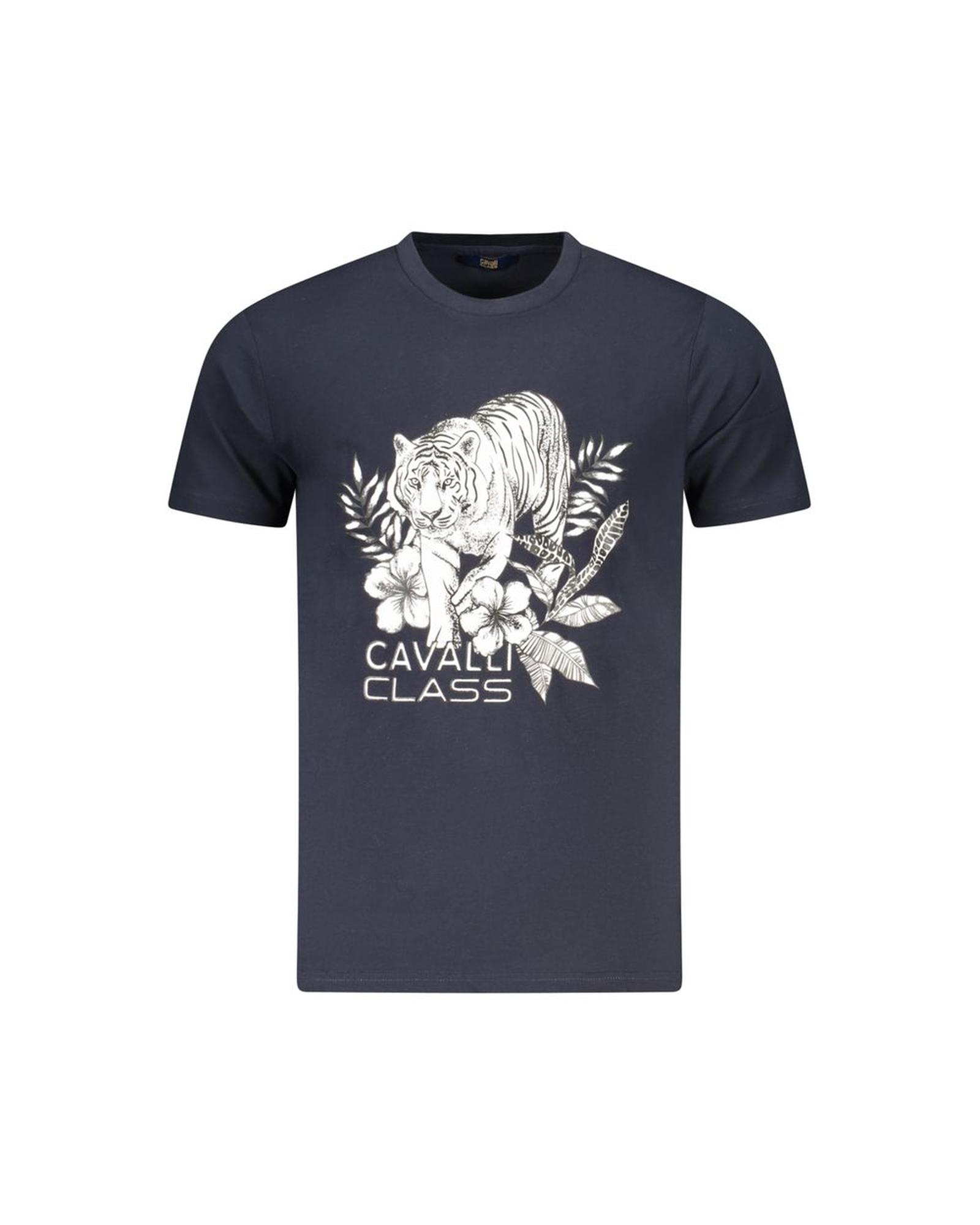 V539-CA-36648-XXL-202506161610-00 Cavalli Class Men's Blue Cotton T-Shirt - 2XL - Image 1