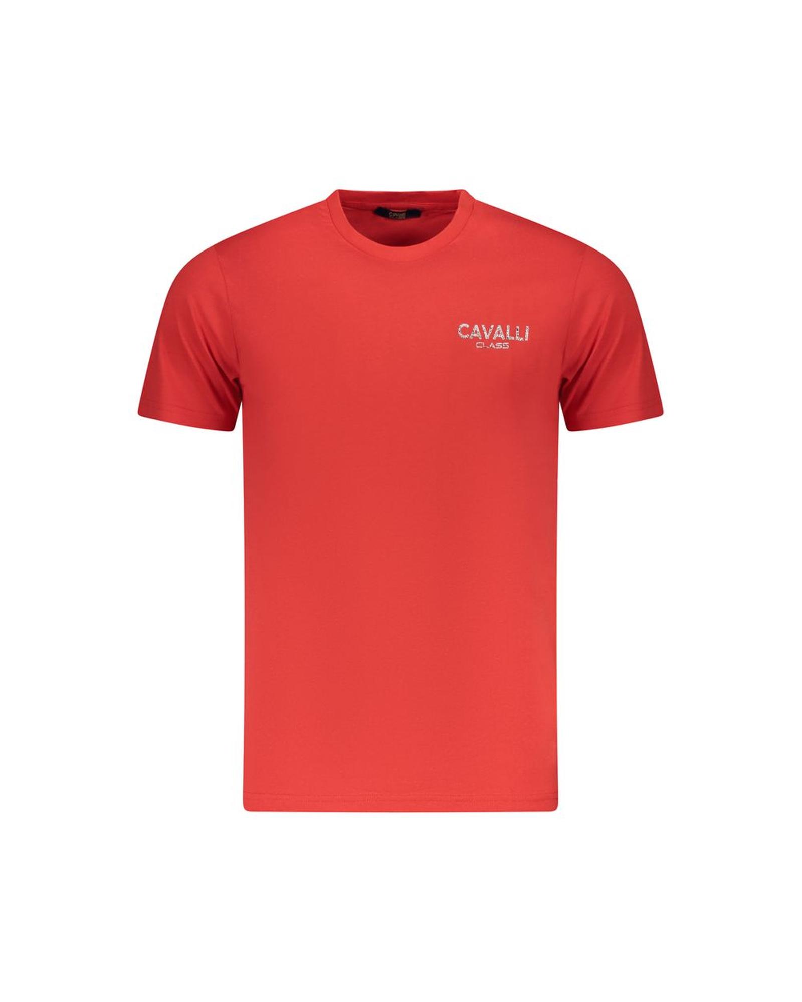 V539-CA-36652-L-202506161315-00 Cavalli Class Men's Red Cotton T-Shirt - L - Image 1
