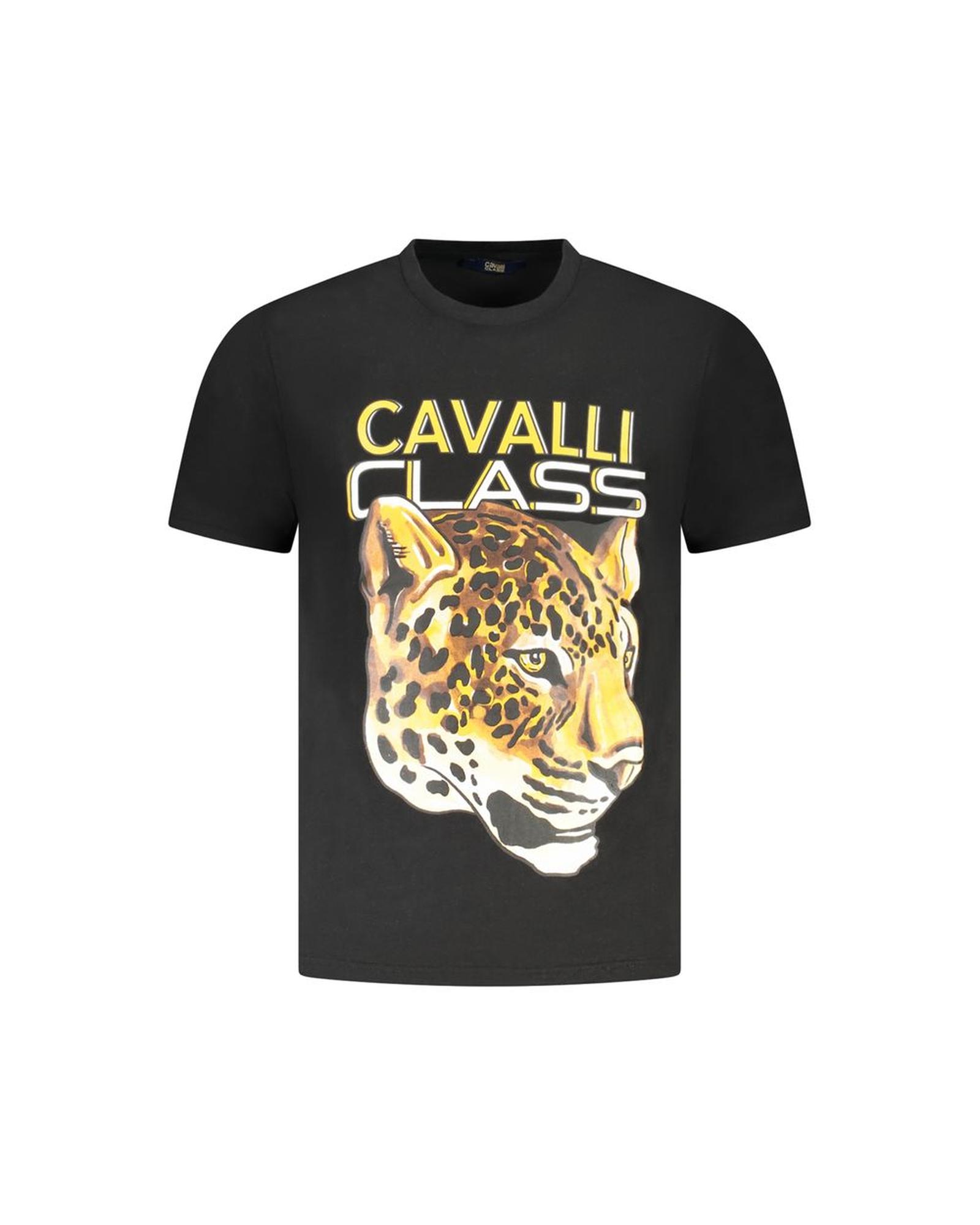 V539-CA-36656-L-202506161322-00 Cavalli Class Men's Black Cotton T-Shirt - L - Image 1