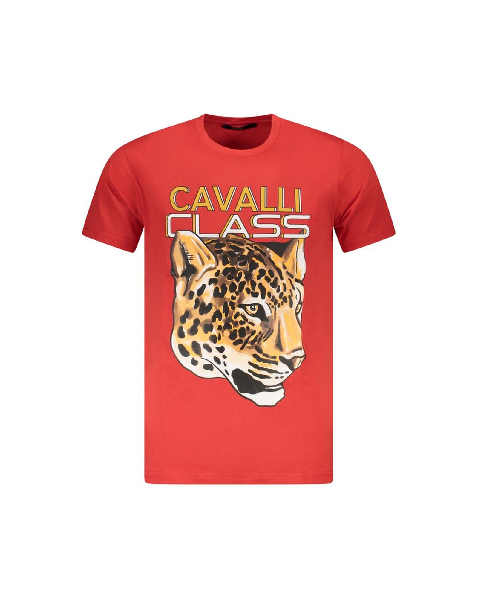 V539-CA-36660-M-202506161331-00 Cavalli Class Men's Red Cotton T-Shirt - M - Image 1