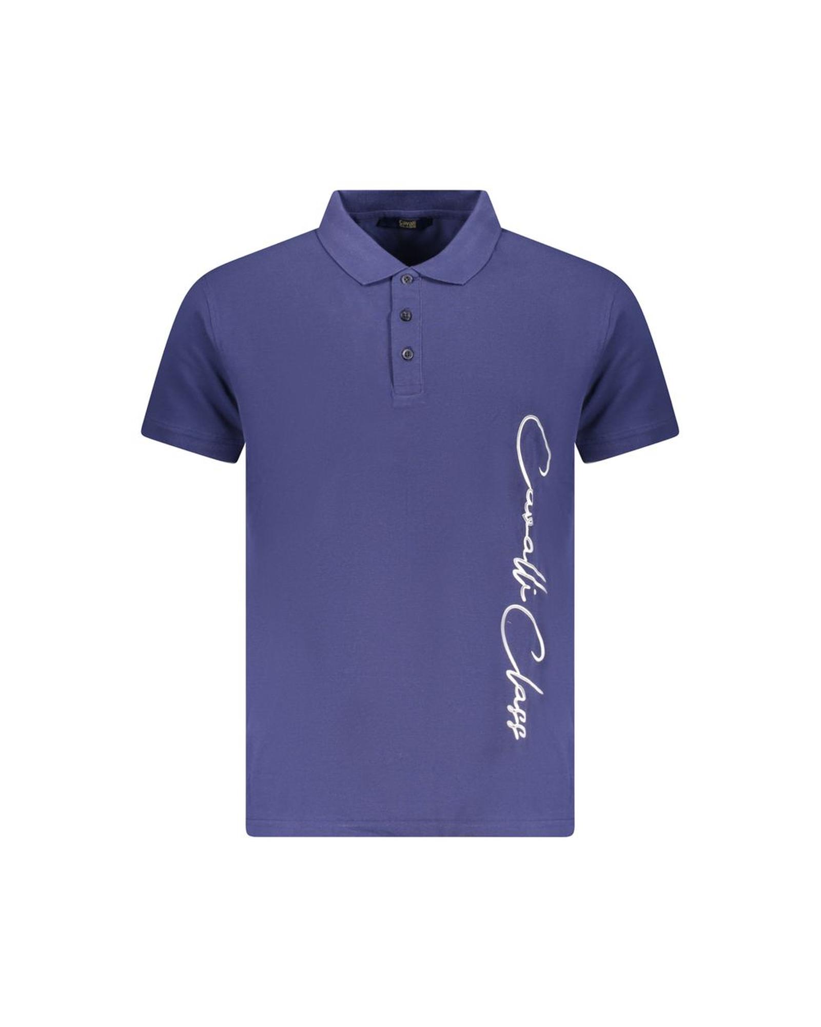 V539-CA-36661-XL-202506161332-00 Cavalli Class Men's Blue Cotton Polo Shirt - XL - Image 1
