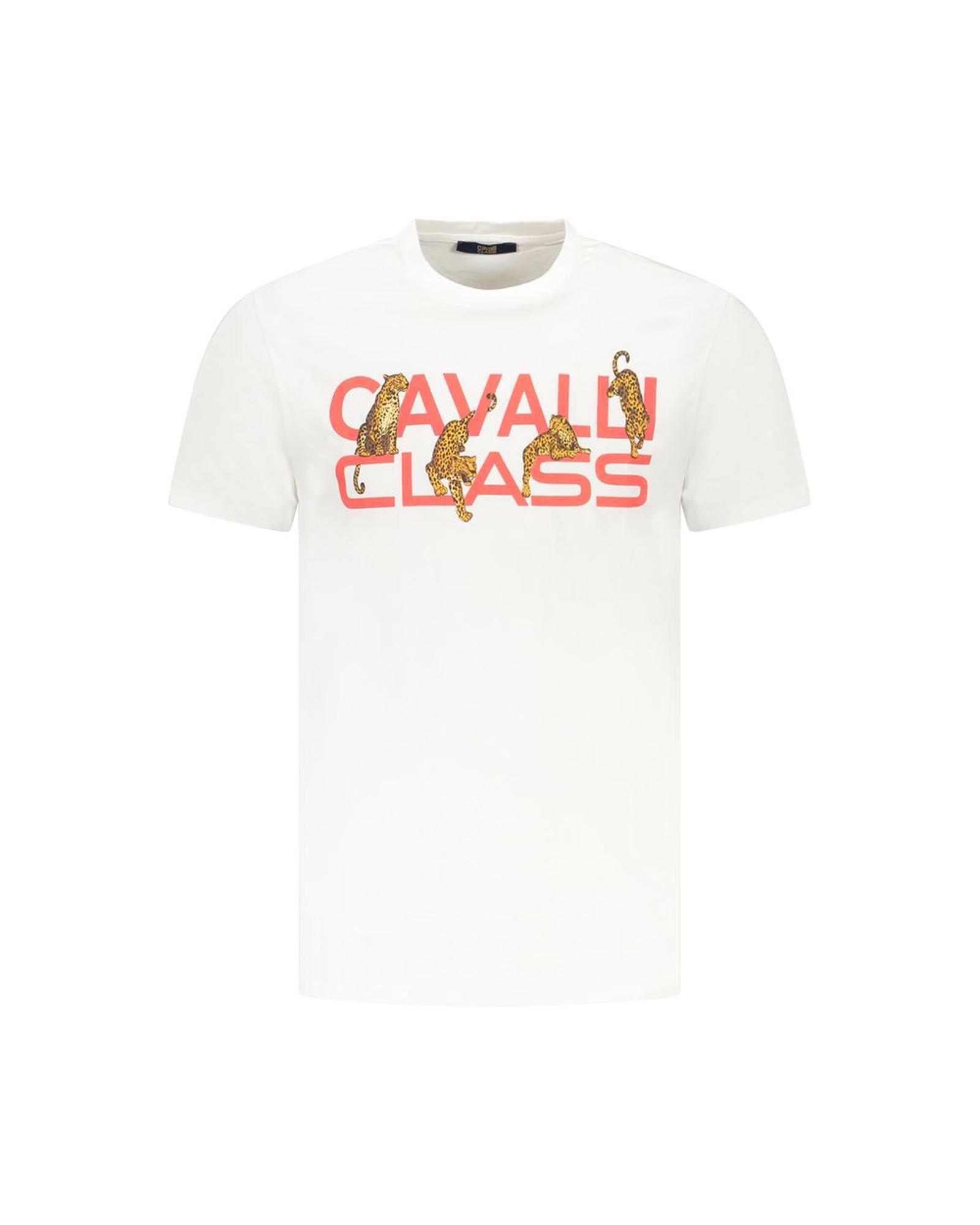 V539-CA-36668-XXL-202506161346-00 Cavalli Class Men's White Cotton T-Shirt - 2XL - Image 1