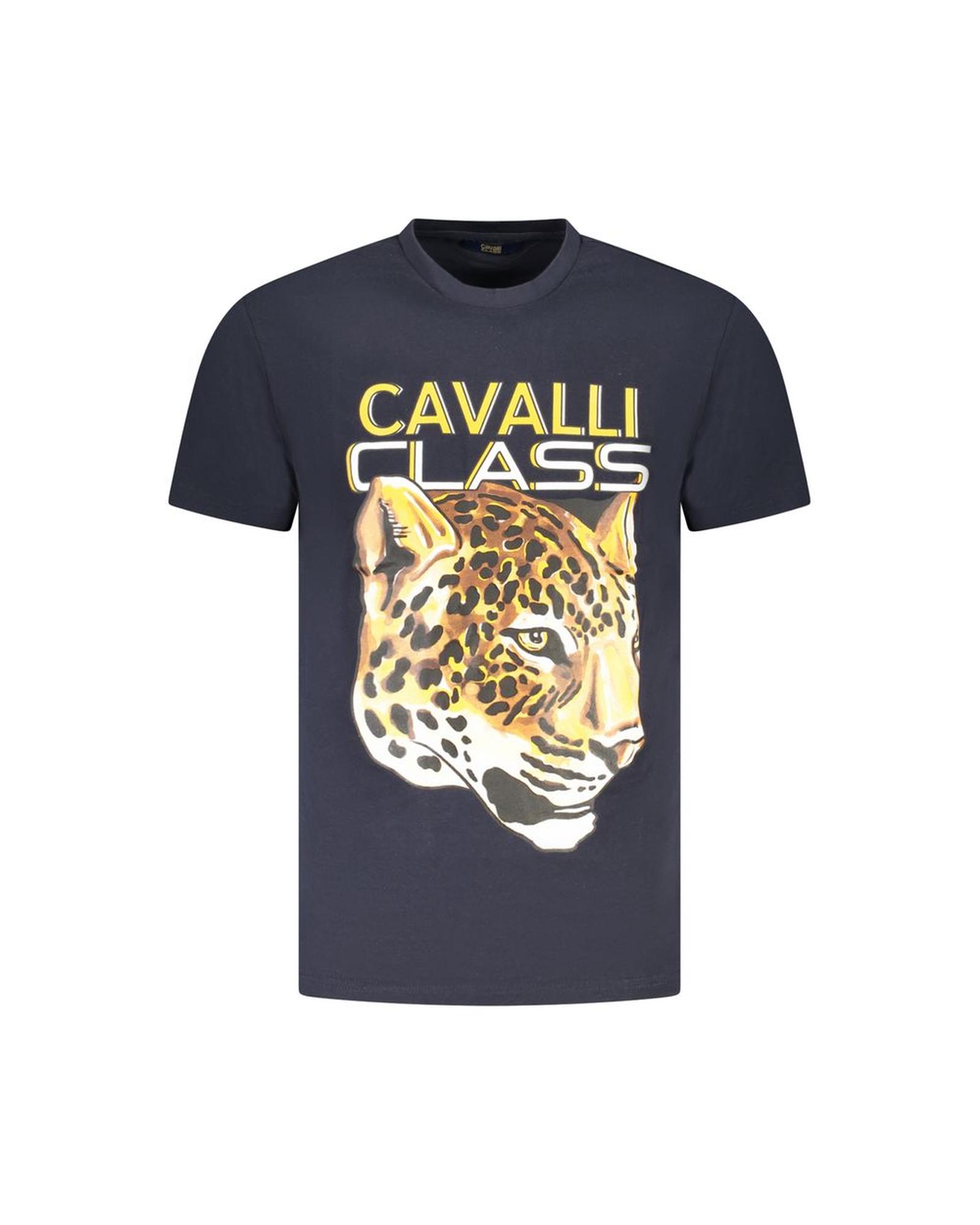 V539-CA-36670-M-202506161405-00 Cavalli Class Men's Blue Cotton T-Shirt - M - Image 1