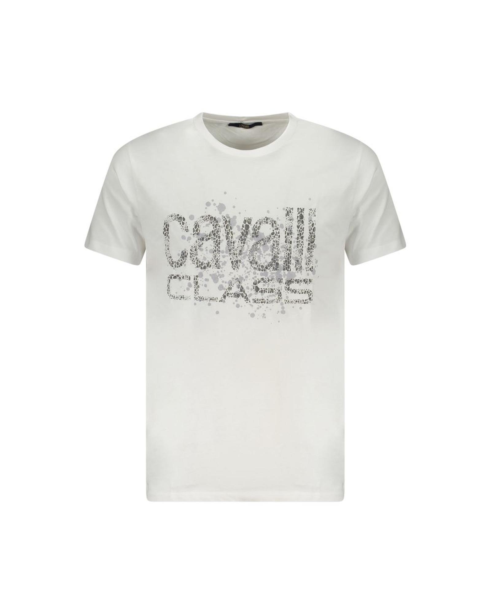V539-CA-36674-XXL-202506161412-00 Cavalli Class Men's White Cotton T-Shirt - 2XL - Image 1