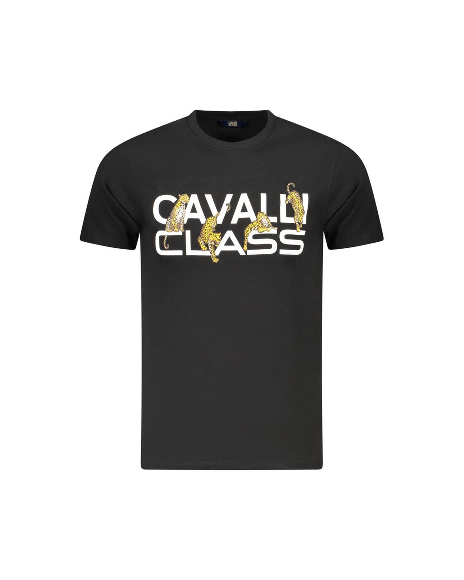 V539-CA-36679-L-202506161421-00 Cavalli Class Men's Black Cotton T-Shirt - L - Image 1