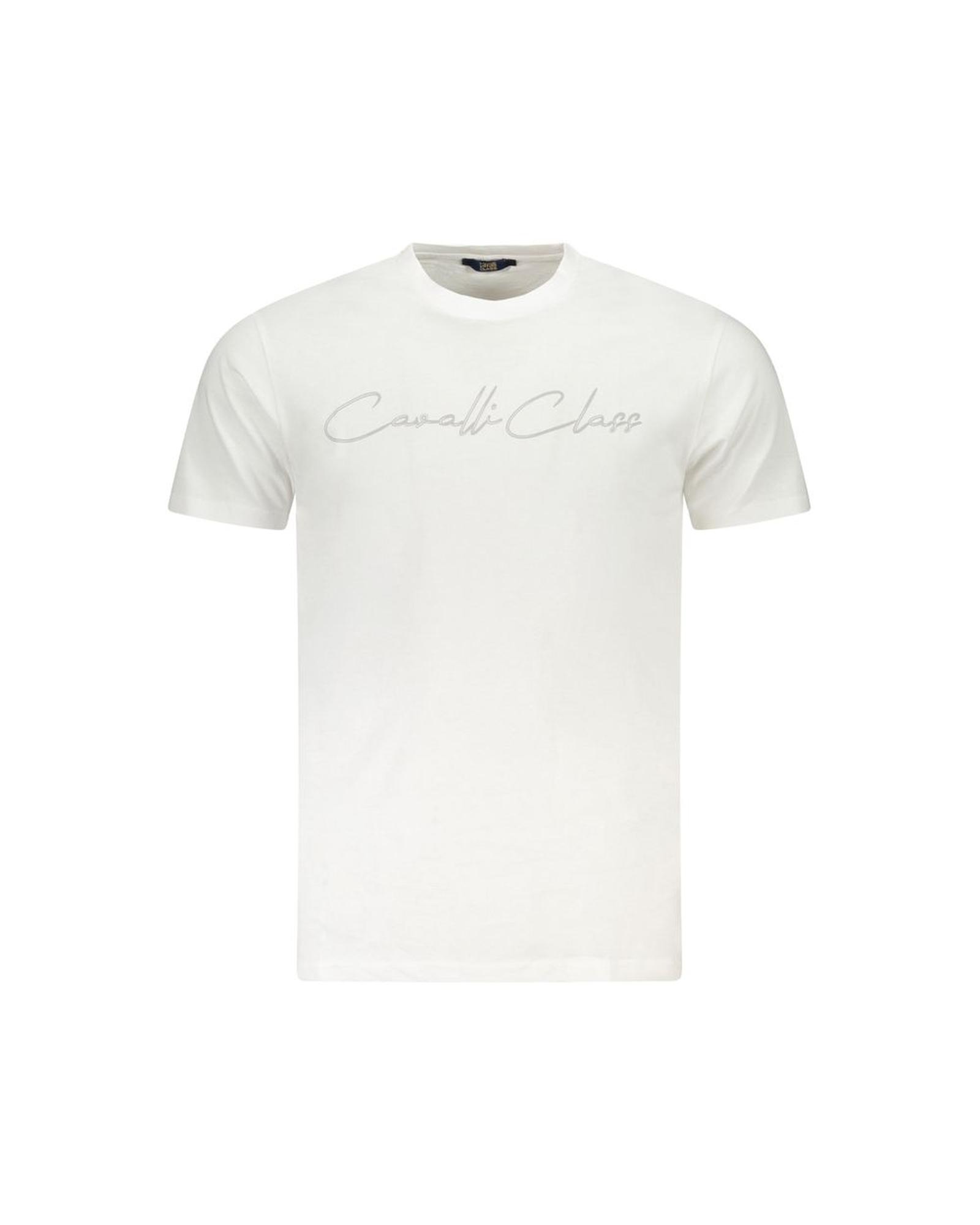 V539-CA-36689-XL-202506161441-00 Cavalli Class Men's White Cotton TShirt - XL - Image 1