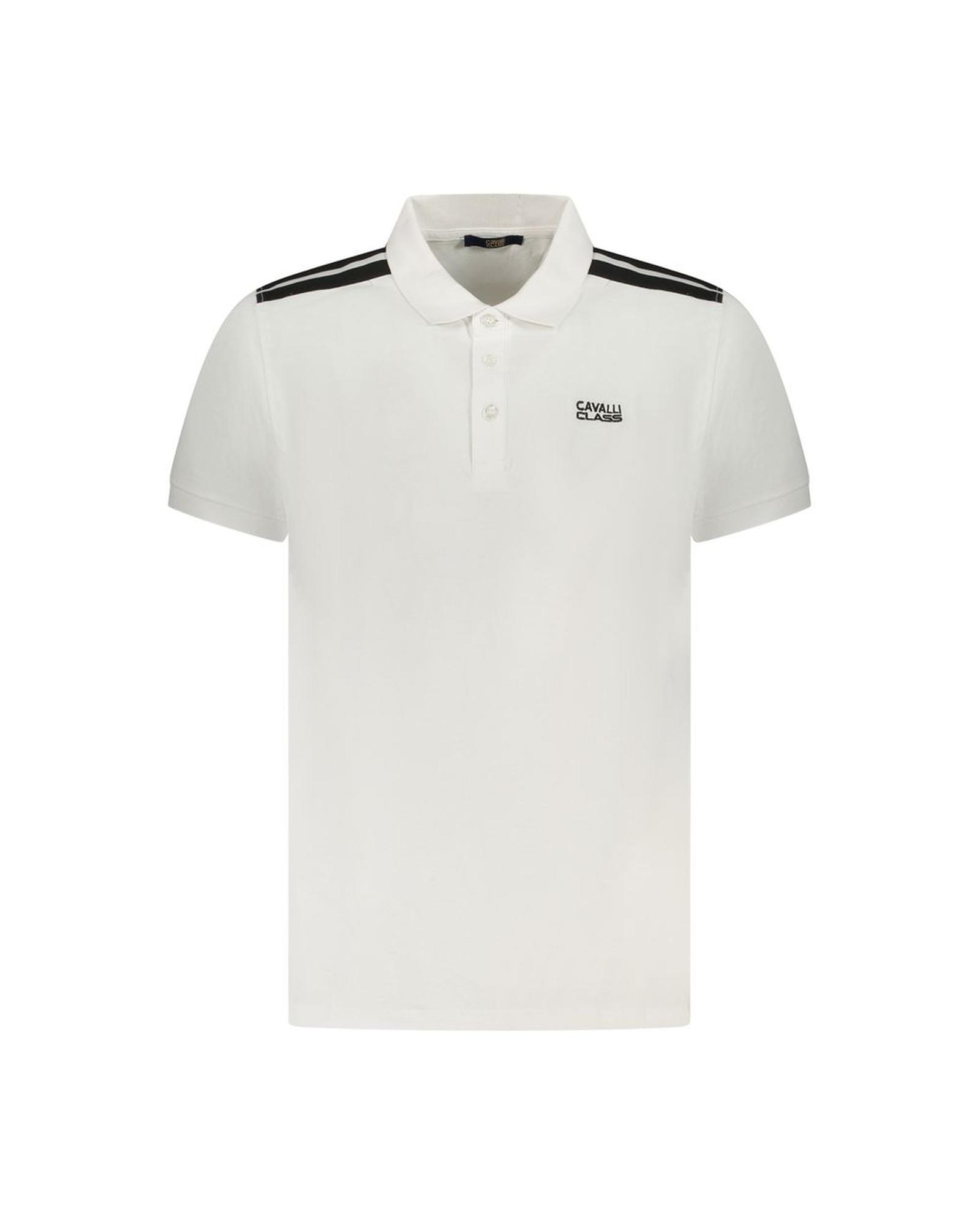 V539-CA-36692-M-202506161446-00 Cavalli Class Men's White Cotton Polo Shirt - M - Image 1