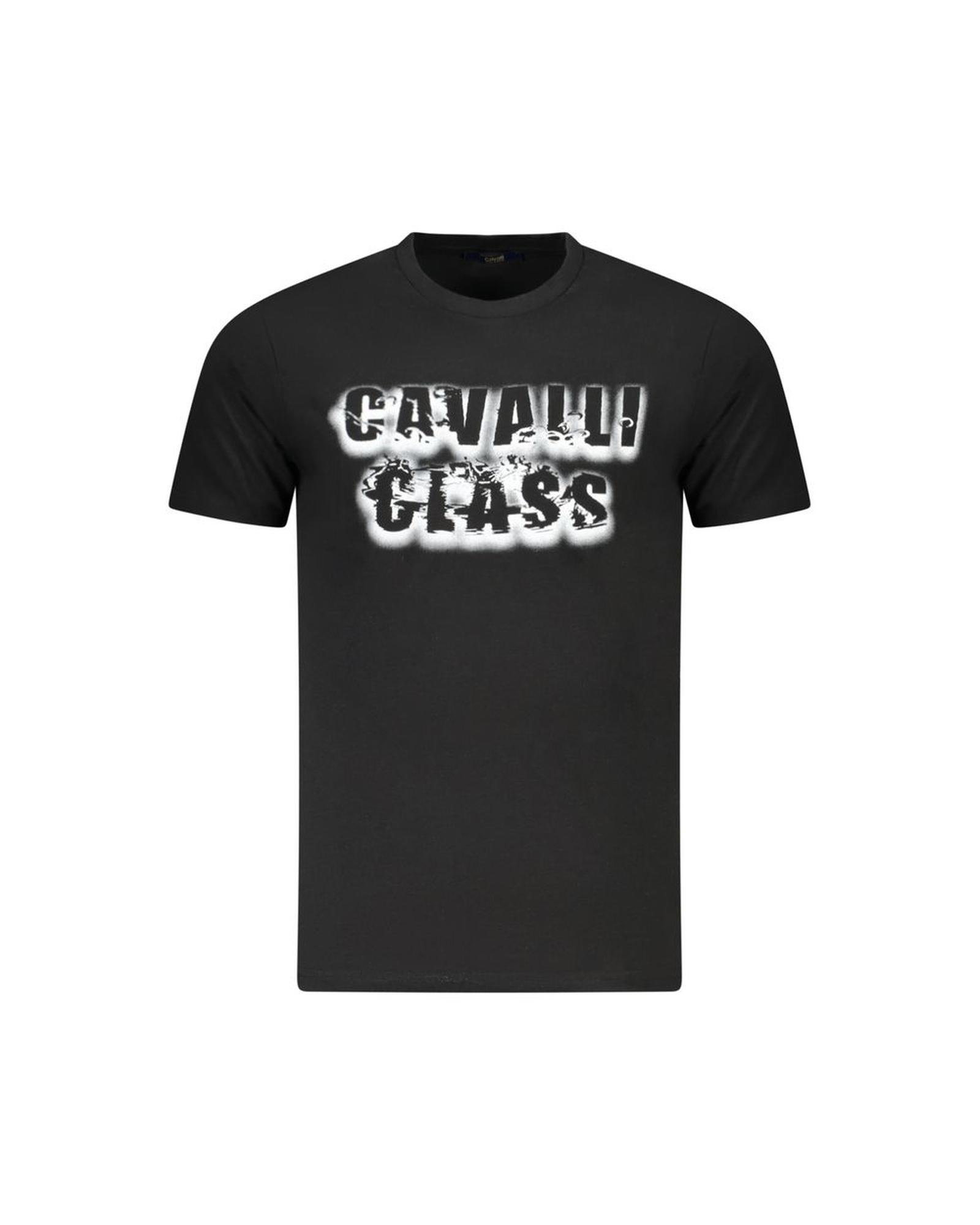 V539-CA-36696-M-202506161503-00 Cavalli Class Men's Black Cotton T-Shirt - M - Image 1