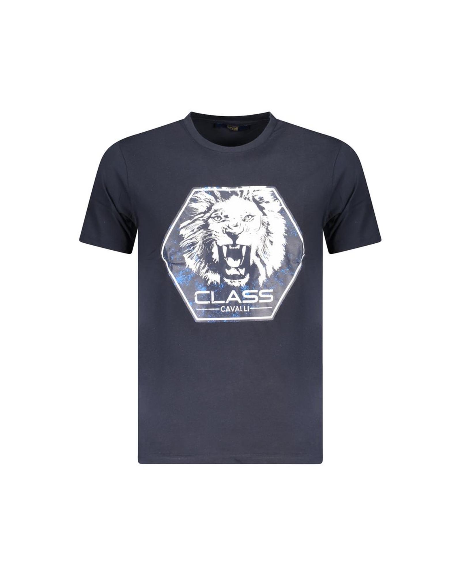 V539-CA-36704-XXL-202506161526-00 Cavalli Class Men's Blue Cotton T-Shirt - 2XL - Image 1