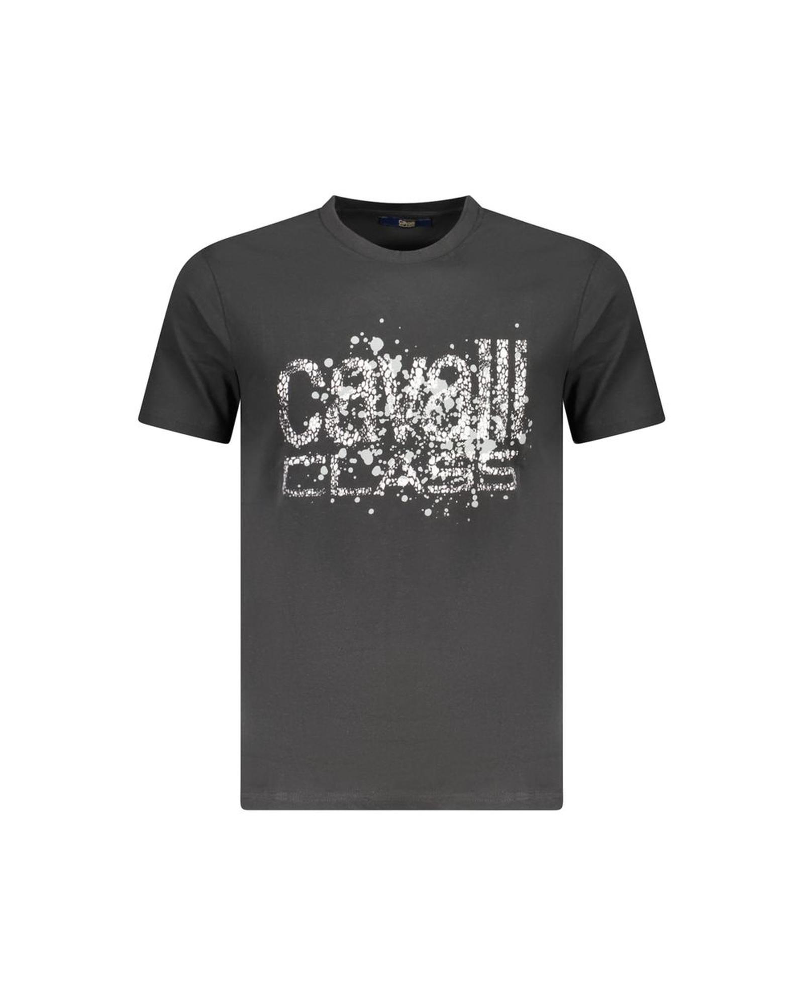 V539-CA-36709-XXL-202506161541-00 Cavalli Class Men's Black Cotton T-Shirt - 2XL - Image 1