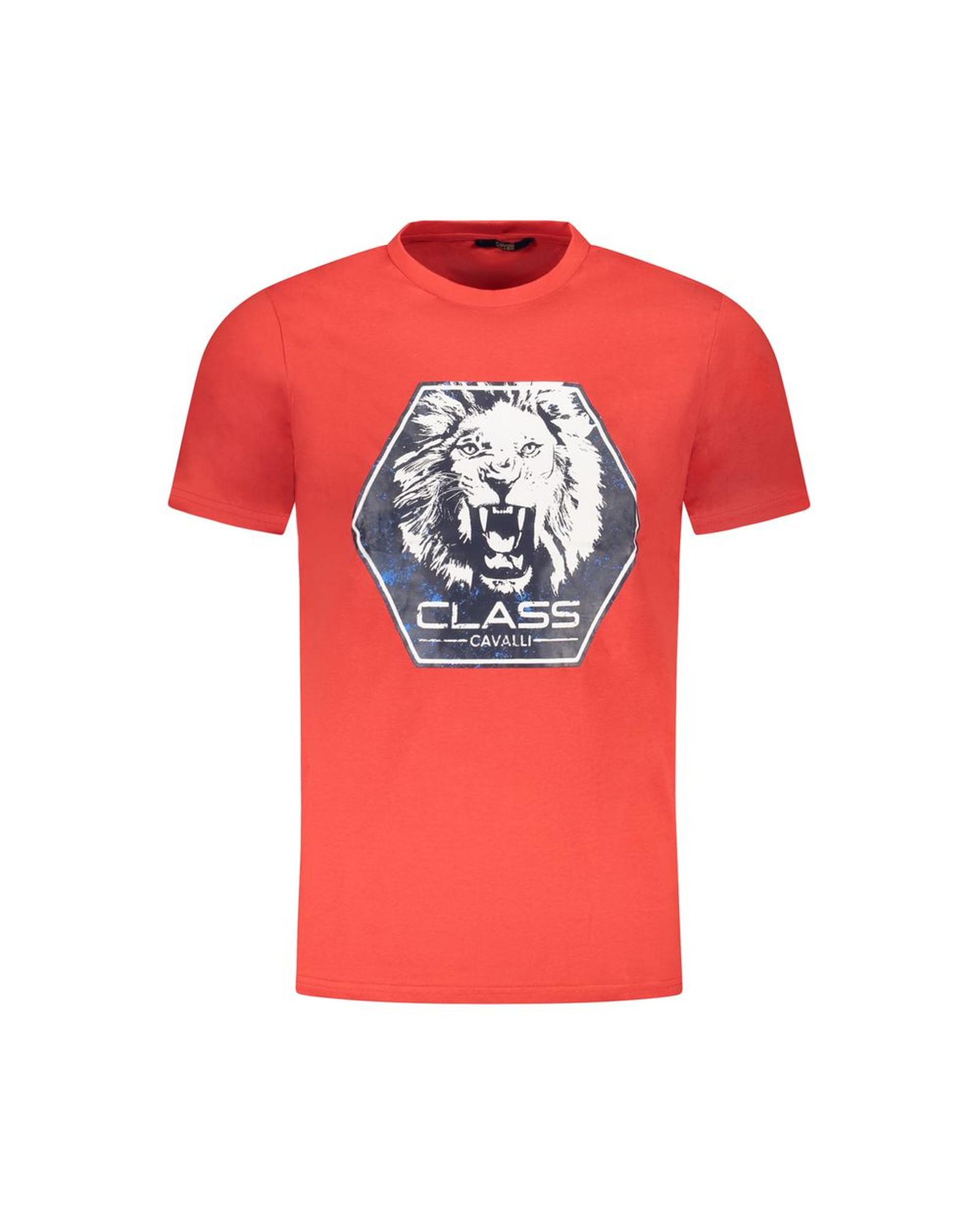 V539-CA-36710-M-202506161541-00 Cavalli Class Men's Red Cotton T-Shirt - M - Image 1