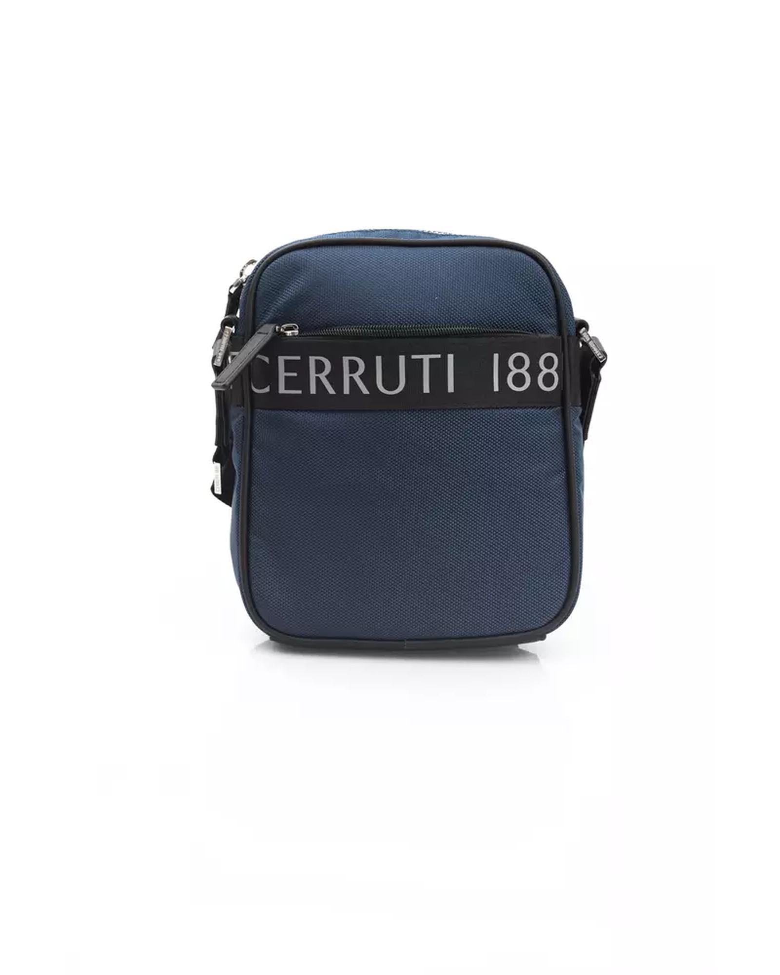 V539-CE-22950-202506161710-00 Cerruti 1881 Men's Elegant Blue Nylon-Leather Messenger Bag - One Size - Image 1