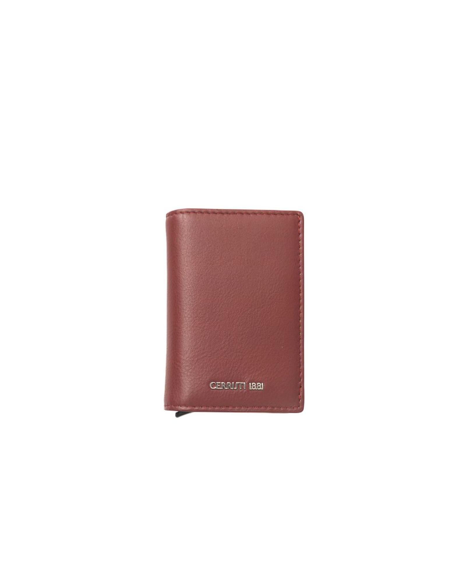 V539-CE-24018-202506161712-00 Cerruti 1881 Men's Elegant Red Calf Leather Wallet - One Size - Image 1