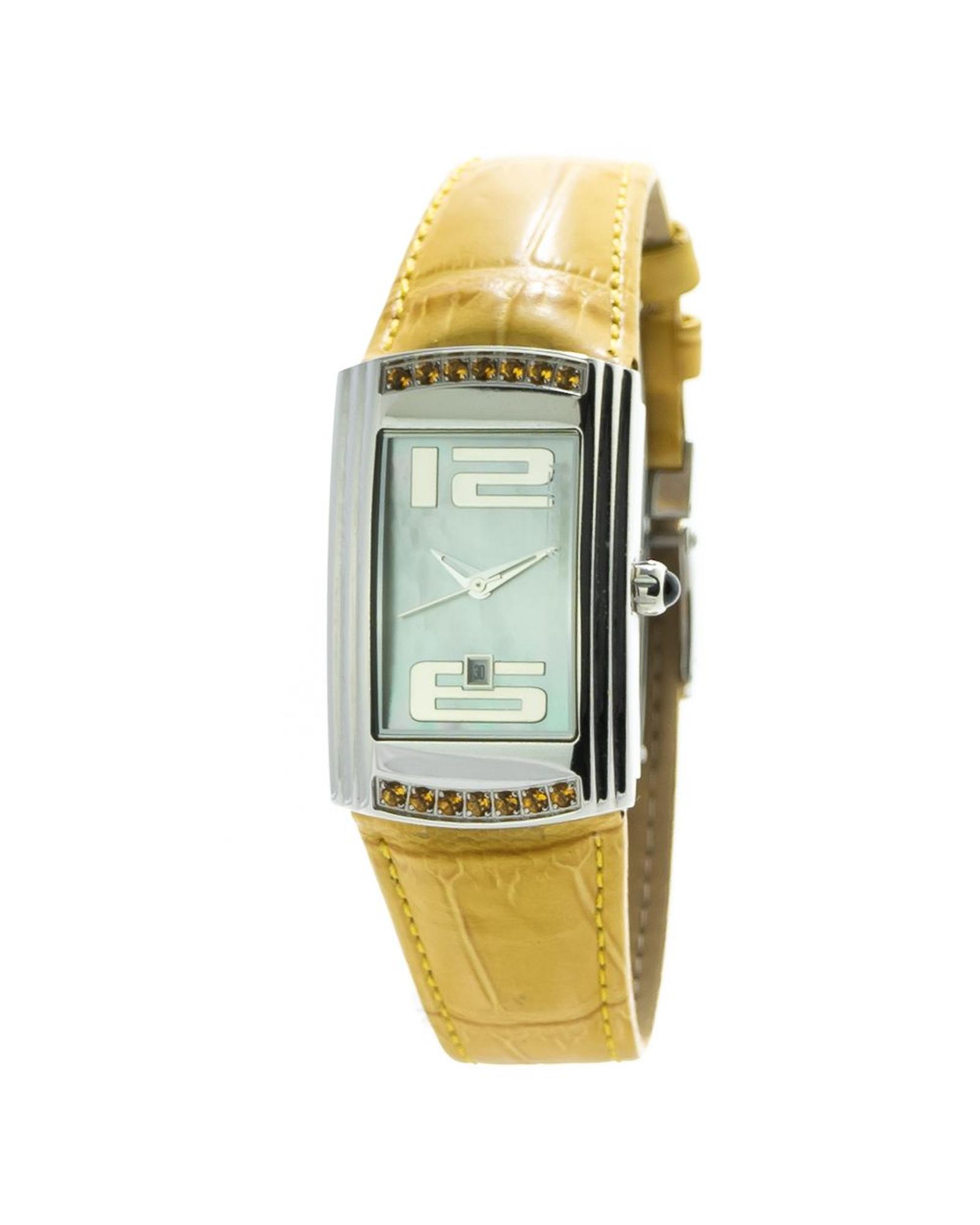 V539-CHCT7017L06SAC-202506161916-00 Chronotech Women's Yellow Leather Watch - One Size - Image 1