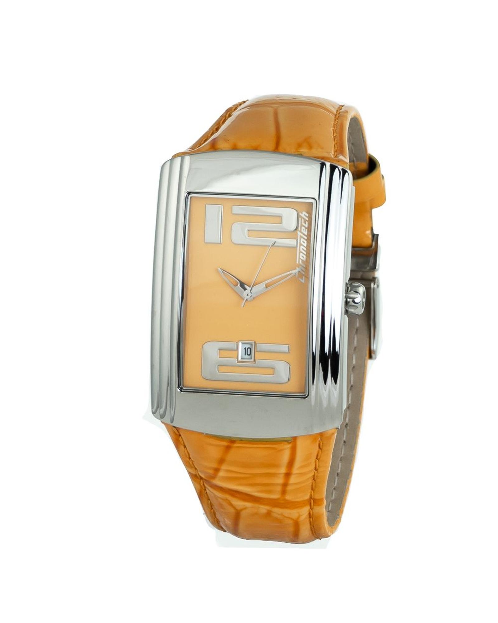 V539-CHCT7017M07AC-202506161615-00 Chronotech Unisex's Orange Leather Watch - One Size - Image 1