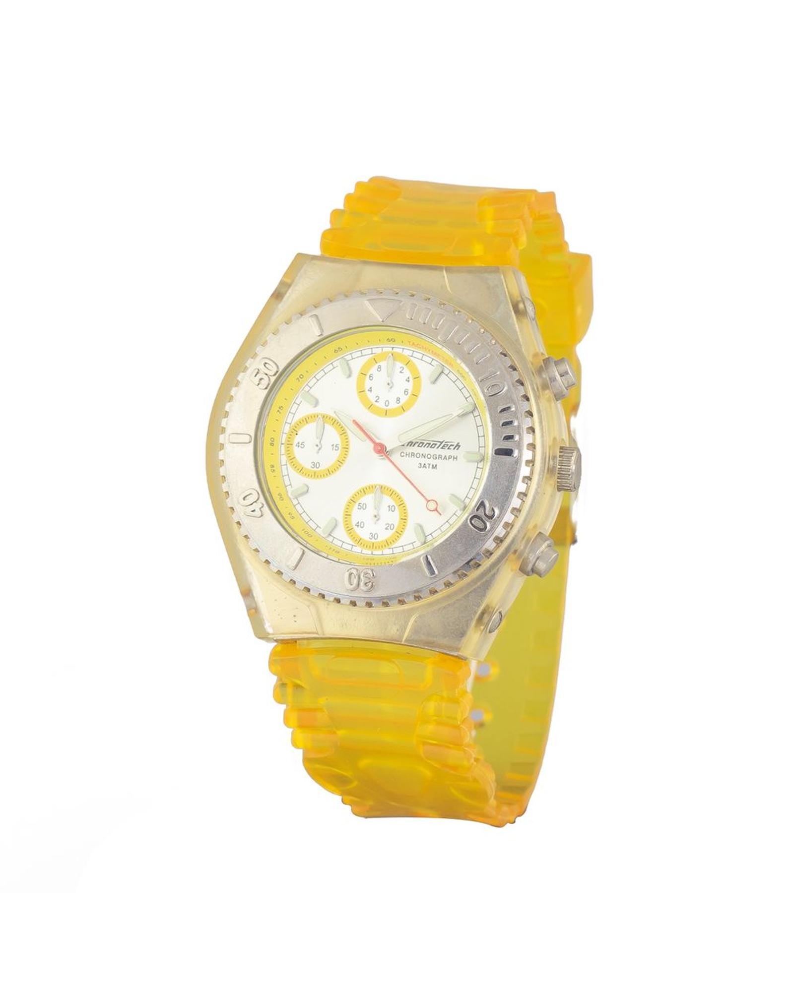 V539-CHCT728406AC-202506161721-00 Chronotech Unisex's Yellow Rubber Watch - One Size - Image 1