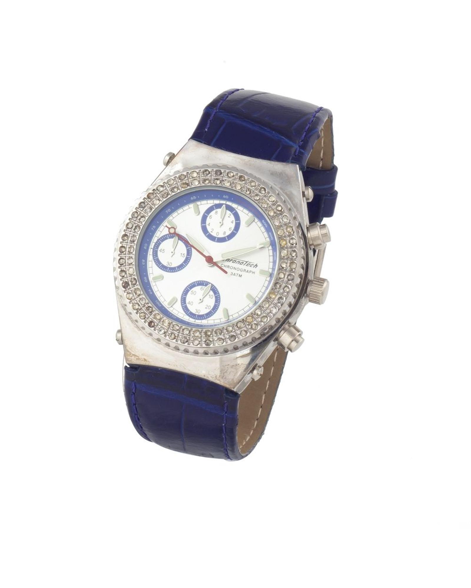 V539-CHCT7284S03AC-202506161721-00 Chronotech Women's Blue Leather Watch - One Size - Image 1