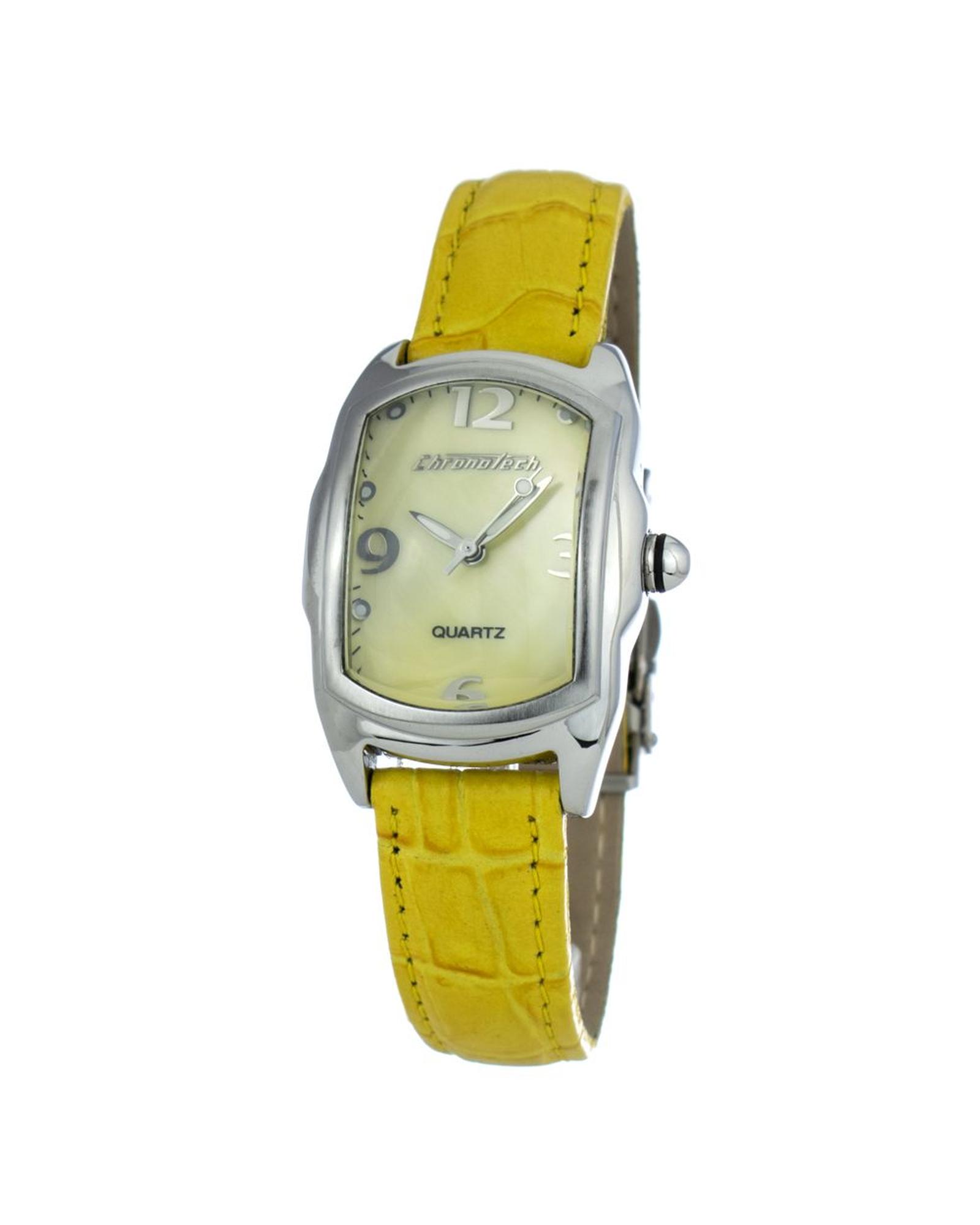 V539-CHCT9743L05AC-202506161847-00 Chronotech Women's Yellow Leather Watch - One Size - Image 1