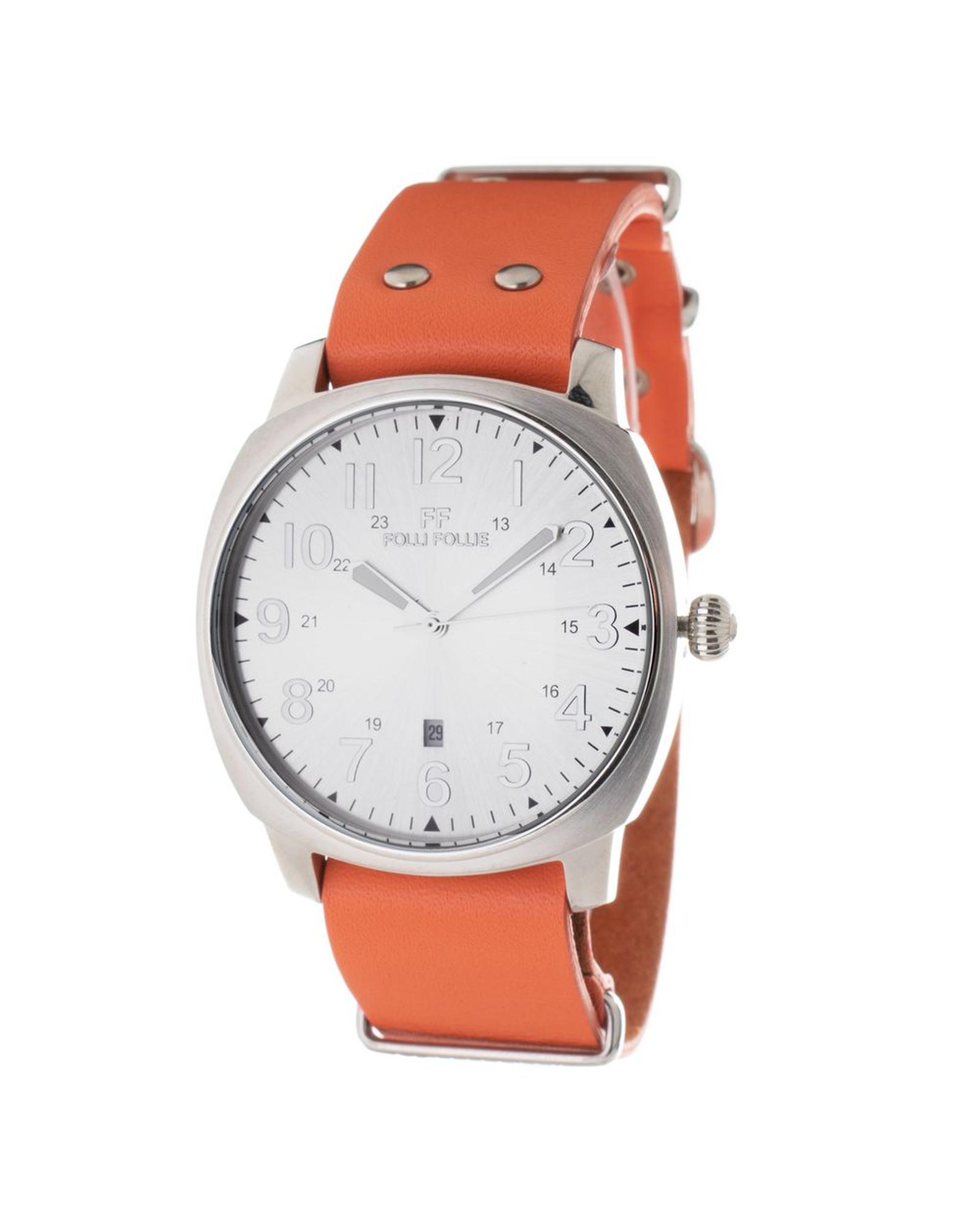 V539-FFWT14T0015DNAAC-202506170110-00 Folli Follie Men's Orange Leather Watch - One Size - Image 1