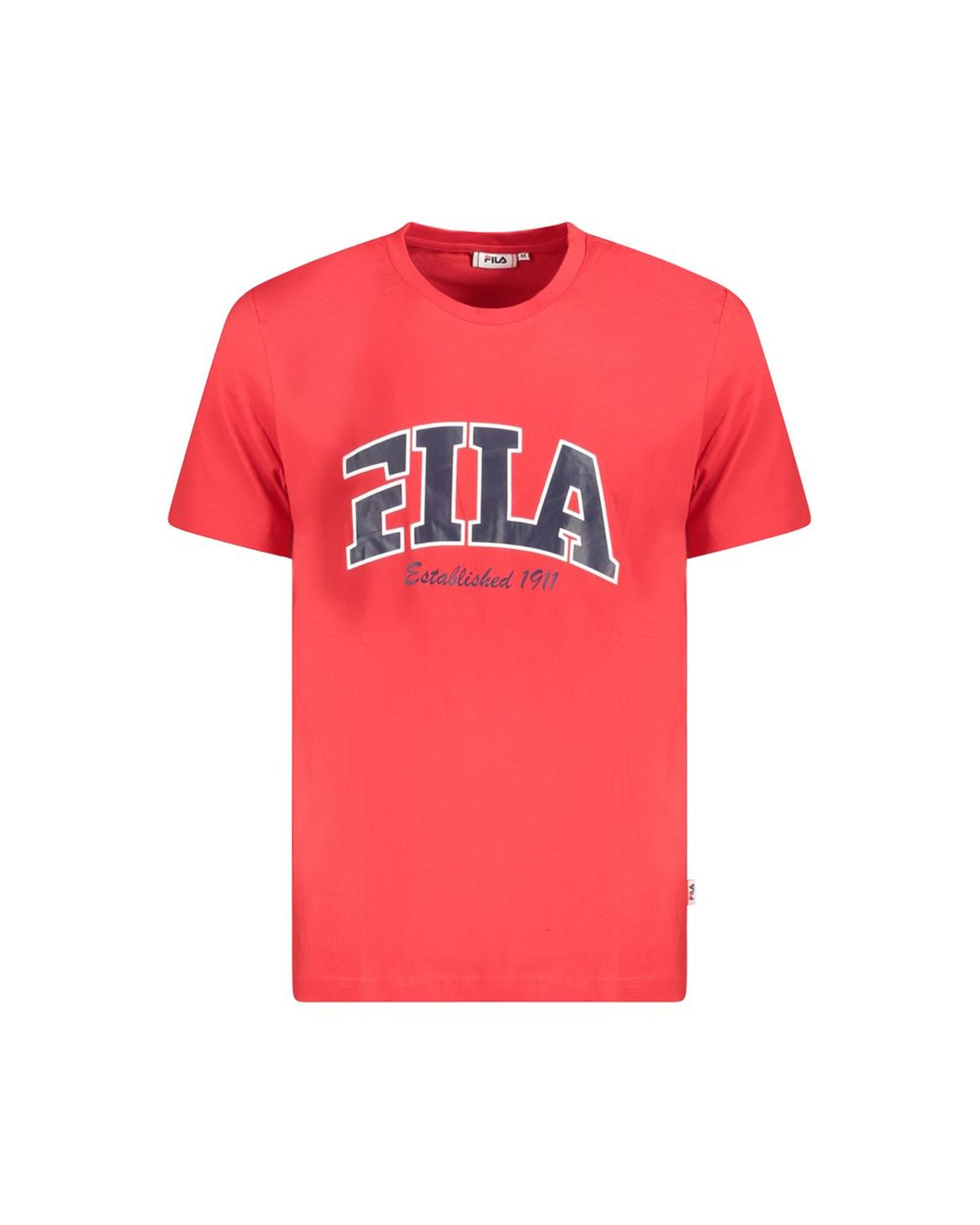V539-FI-35403-XL-202506162237-00 Fila Men's Red Cotton T-Shirt - XL - Image 1