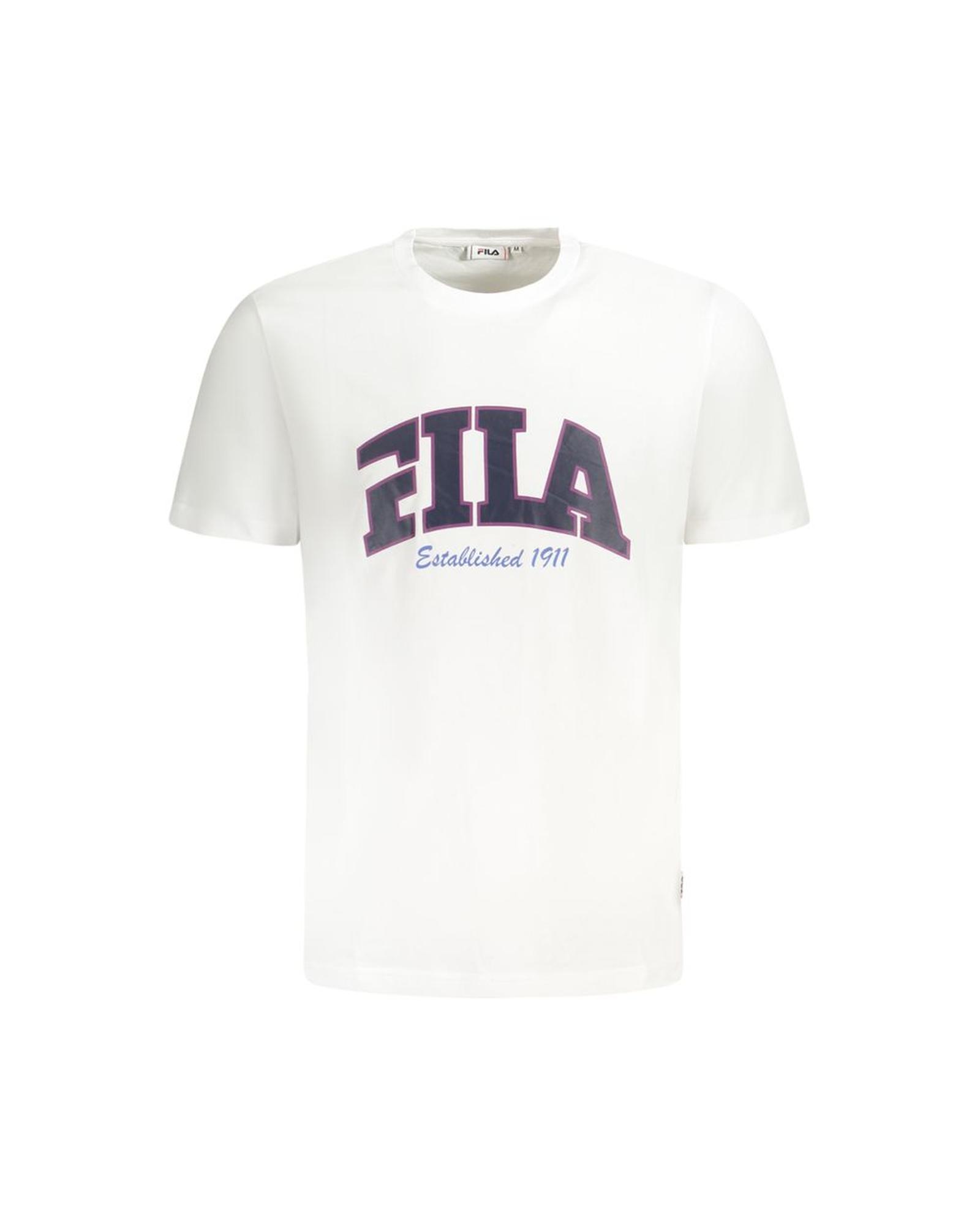 V539-FI-35405-M-202506162241-00 Fila Men's White Cotton T-Shirt - M - Image 1