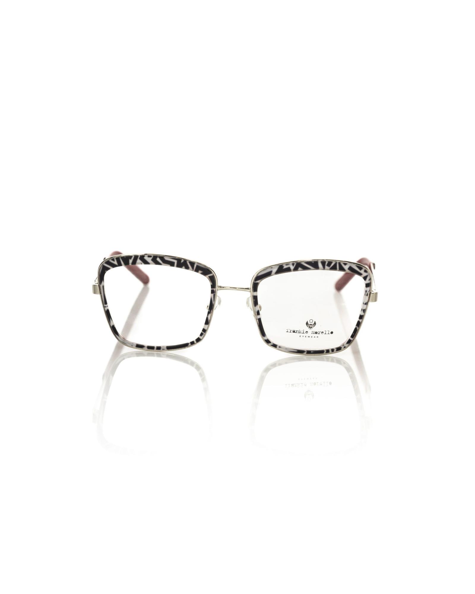 V539-FR-22102-202506162326-00 Frankie Morello Women's Chic Zebra Pattern Square Eyeglasses - One Size - Image 1