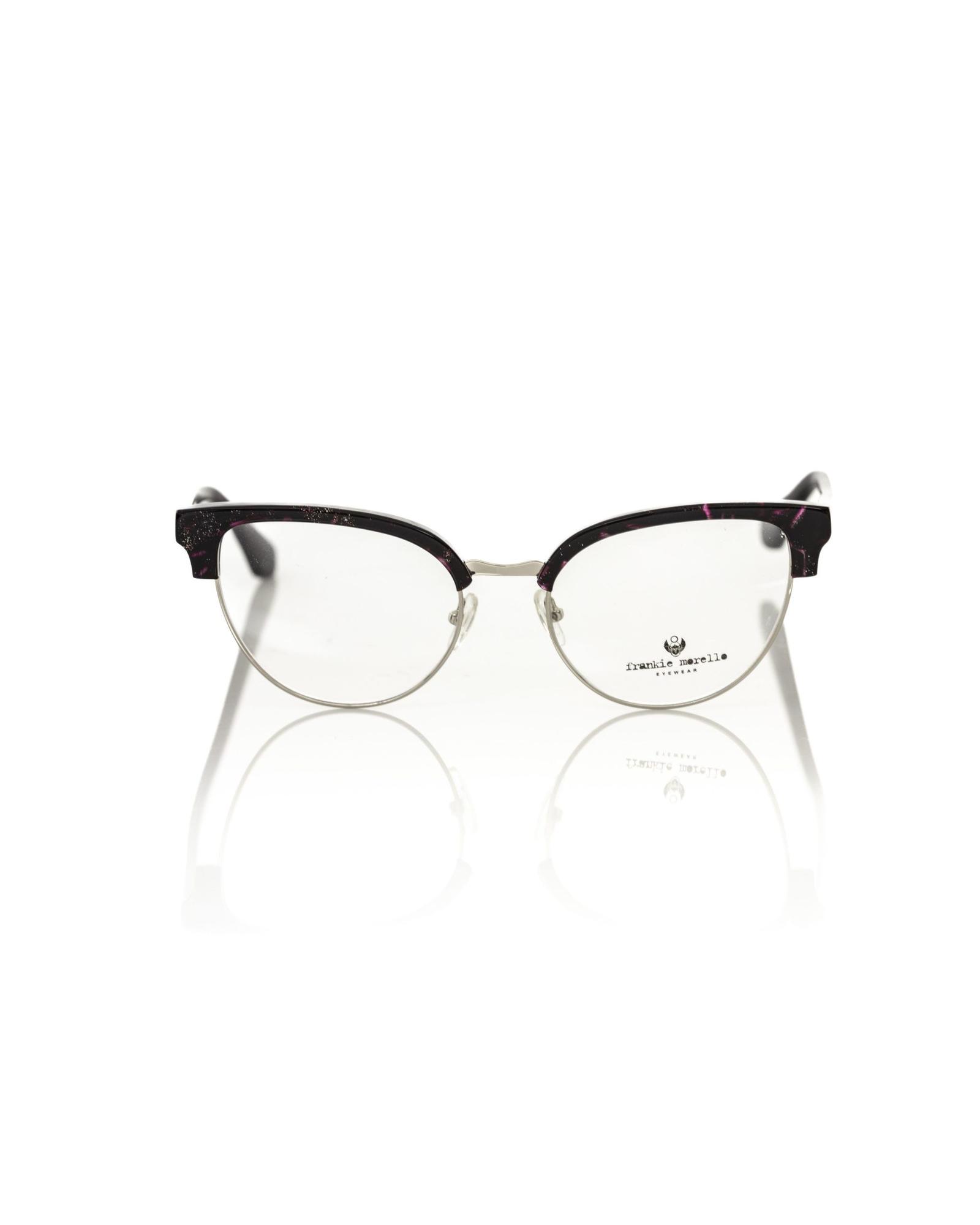 V539-FR-22113-202506162335-00 Frankie Morello Women's Glittering Bordeaux Clubmaster Eyeglasses - One Size - Image 1