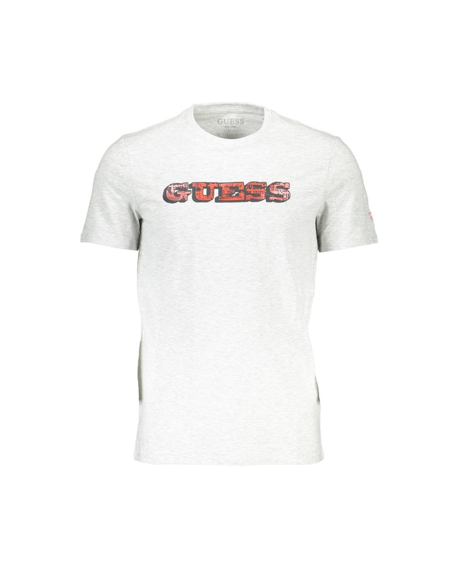 V539-GU-1537-XXL-202506162322-00 Guess Jeans Men's Sleek Gray Cotton Slim Fit Tee - 2XL - Image 1
