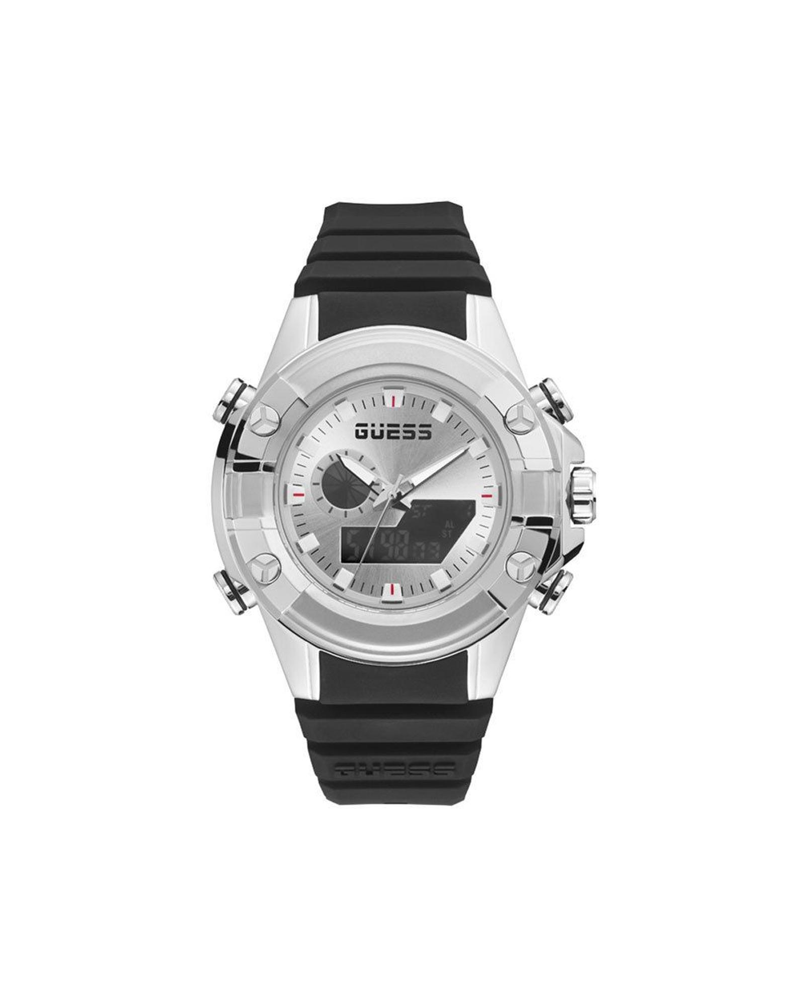 V539-GUGW0341G1AC-202506170345-00 Guess Men's Black Silicone Watch - One Size - Image 1