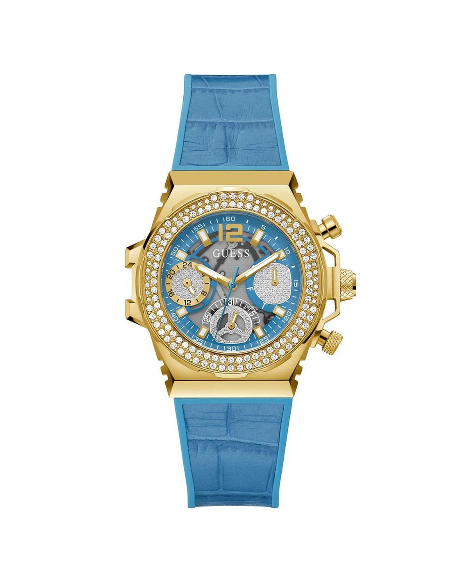 V539-GUGW0553L3AC-202506170420-00 Guess Women's Blue Silicone Watch - One Size - Image 1