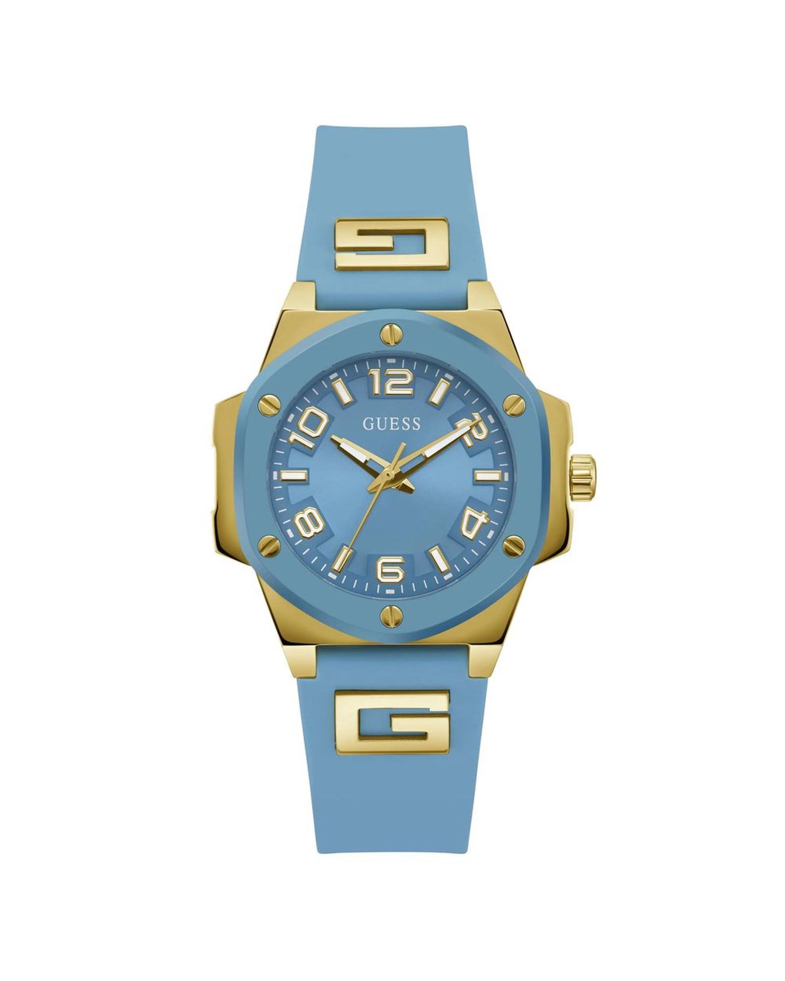 V539-GUGW0555L3AC-202506170420-00 Guess Women's Blue Silicone Watch - One Size - Image 1